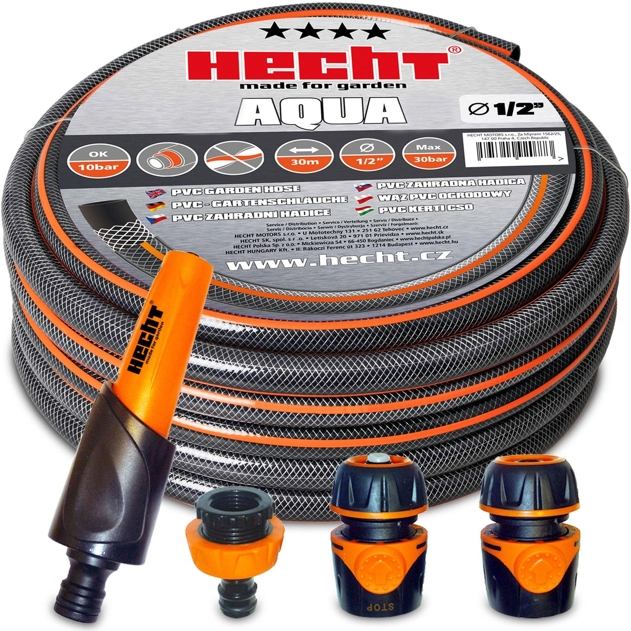 Image of Garden Hose 30 M With 13 Mm Diameter (1/2 Inch), Uv-resistant – Water Hose Sold Individually Or As A Set With Garden Sprayer And Connectors For Garden, Terrace, Balcony, And Vehicle Washing