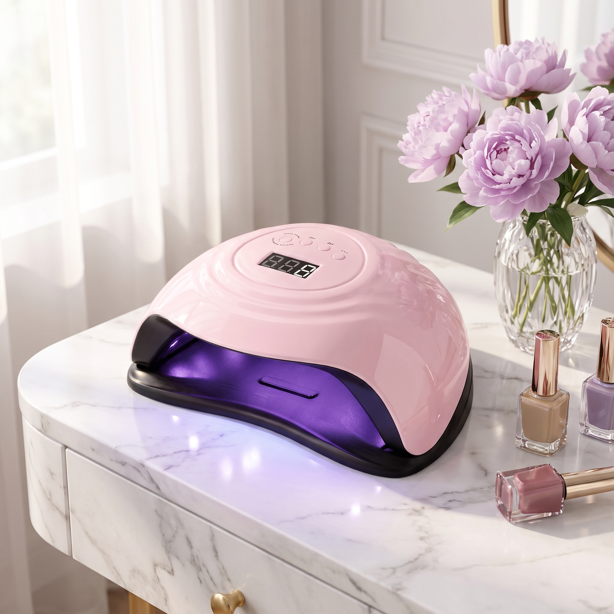 Image of Automatic Uv Led Nail Dryer Lamp, Fast Curing Gel Nail Light With 36 Lamp Beads, 4 Timers & Lcd Display, Portable Manicure Tool For