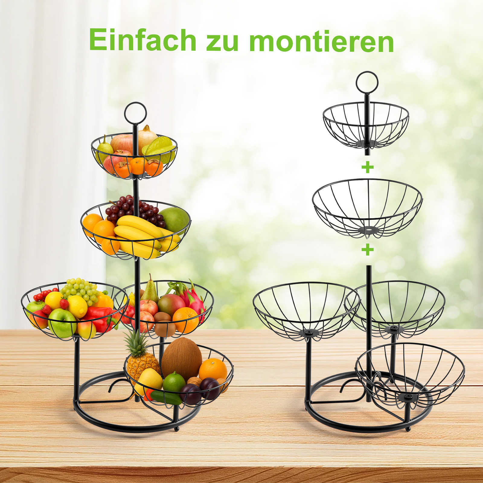 Fruit Basket, Kitchen Worktop, Removable Vegetable Storage Basket