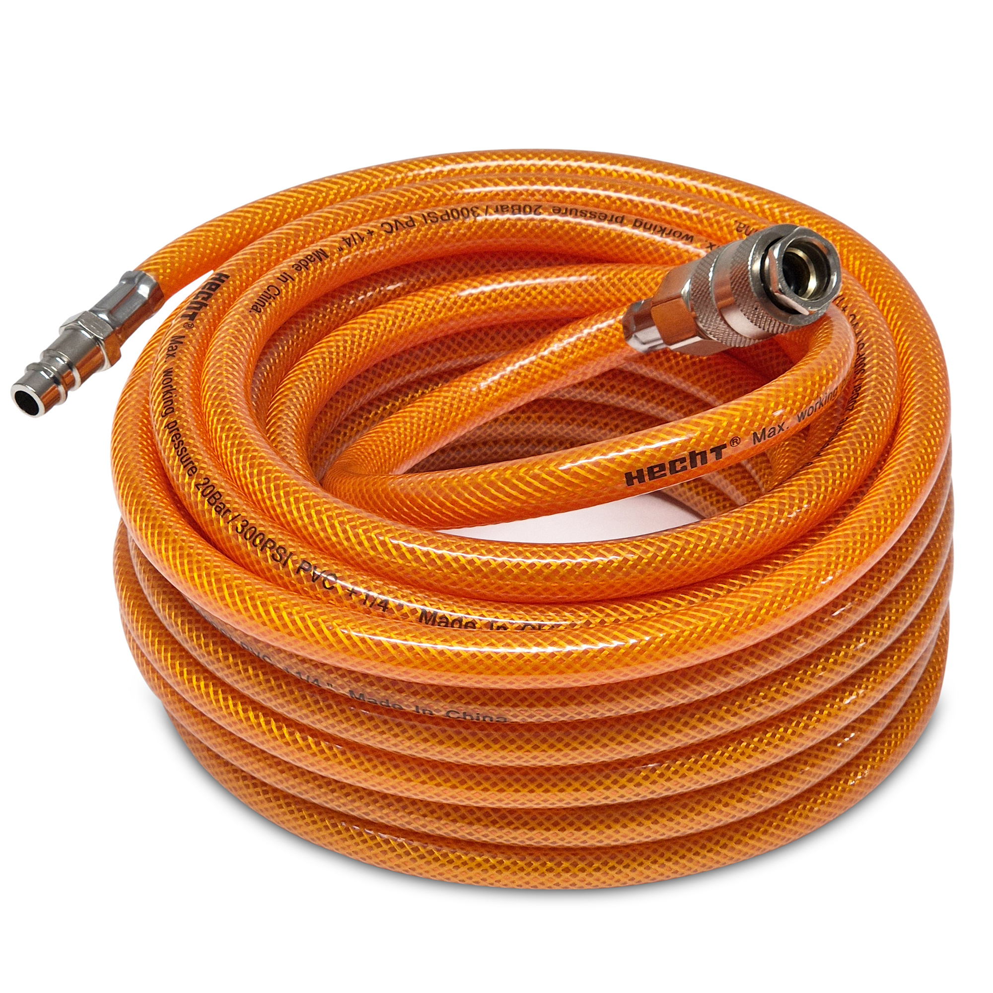 Image of 10m Fabric-reinforced Compressed Air Hose With 1/4-inch Euro Coupling – Pvc Compressor Hose For 20 Bar, Inner Diameter 6.3 Mm, For Impact Wrenches, Tire Inflators, And Spray Guns
