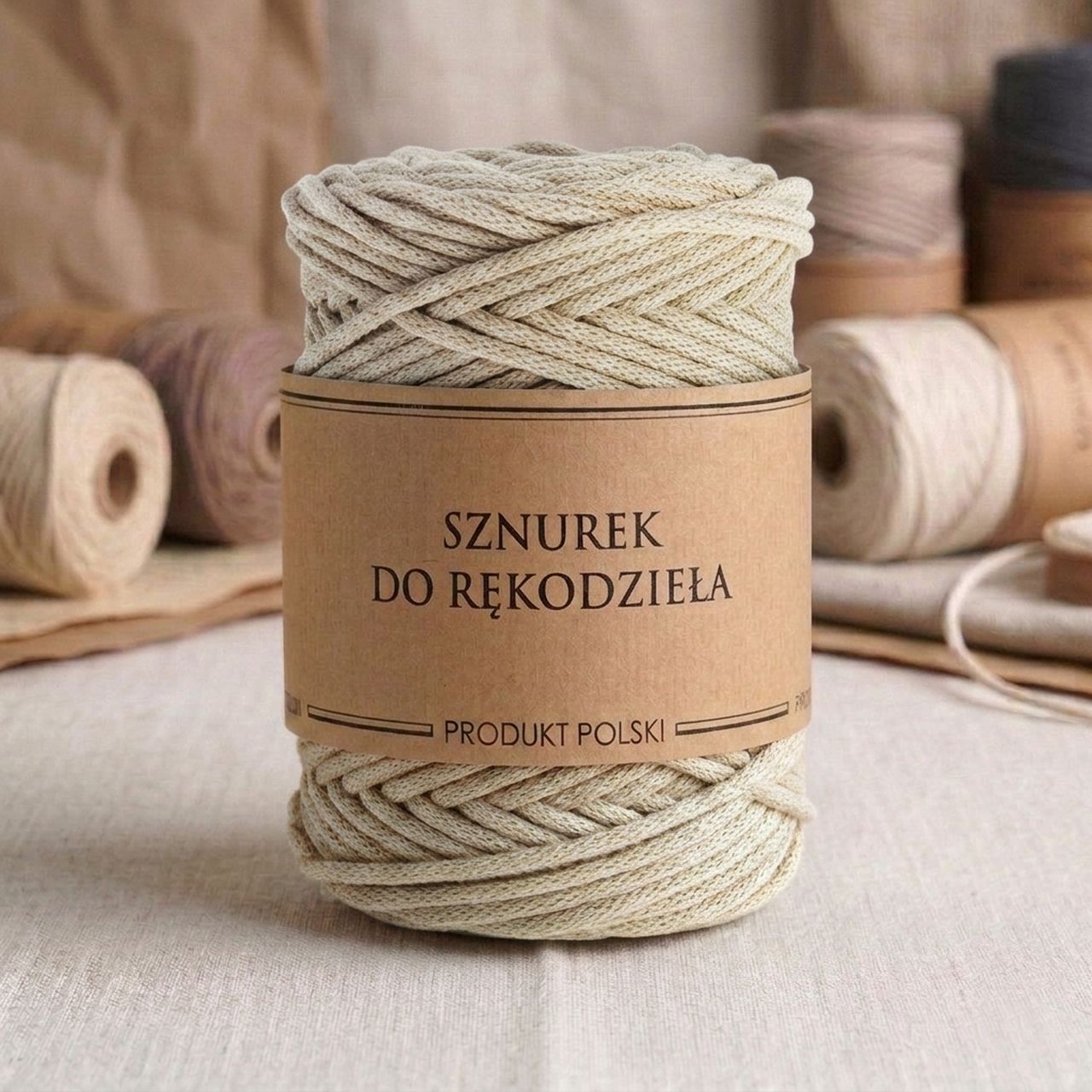 Image of Cotton Cord For Macrame Crafts With Cappuccino Core, 3mm, 100m