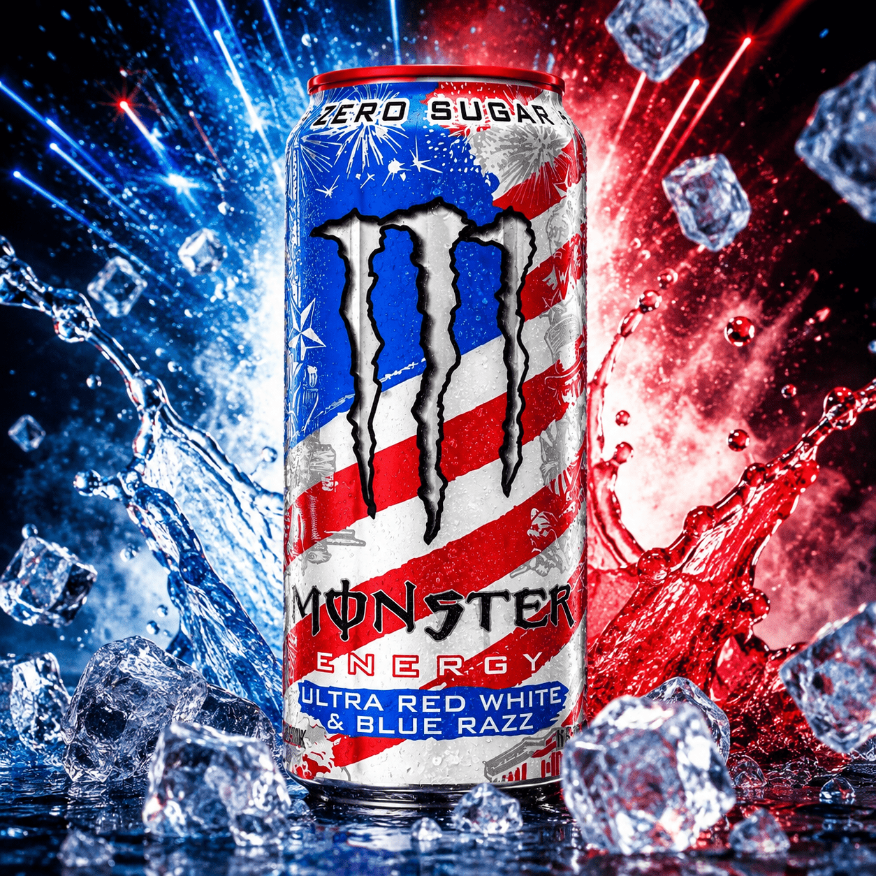 Monster Ultra Red White Blue Razz 473ml