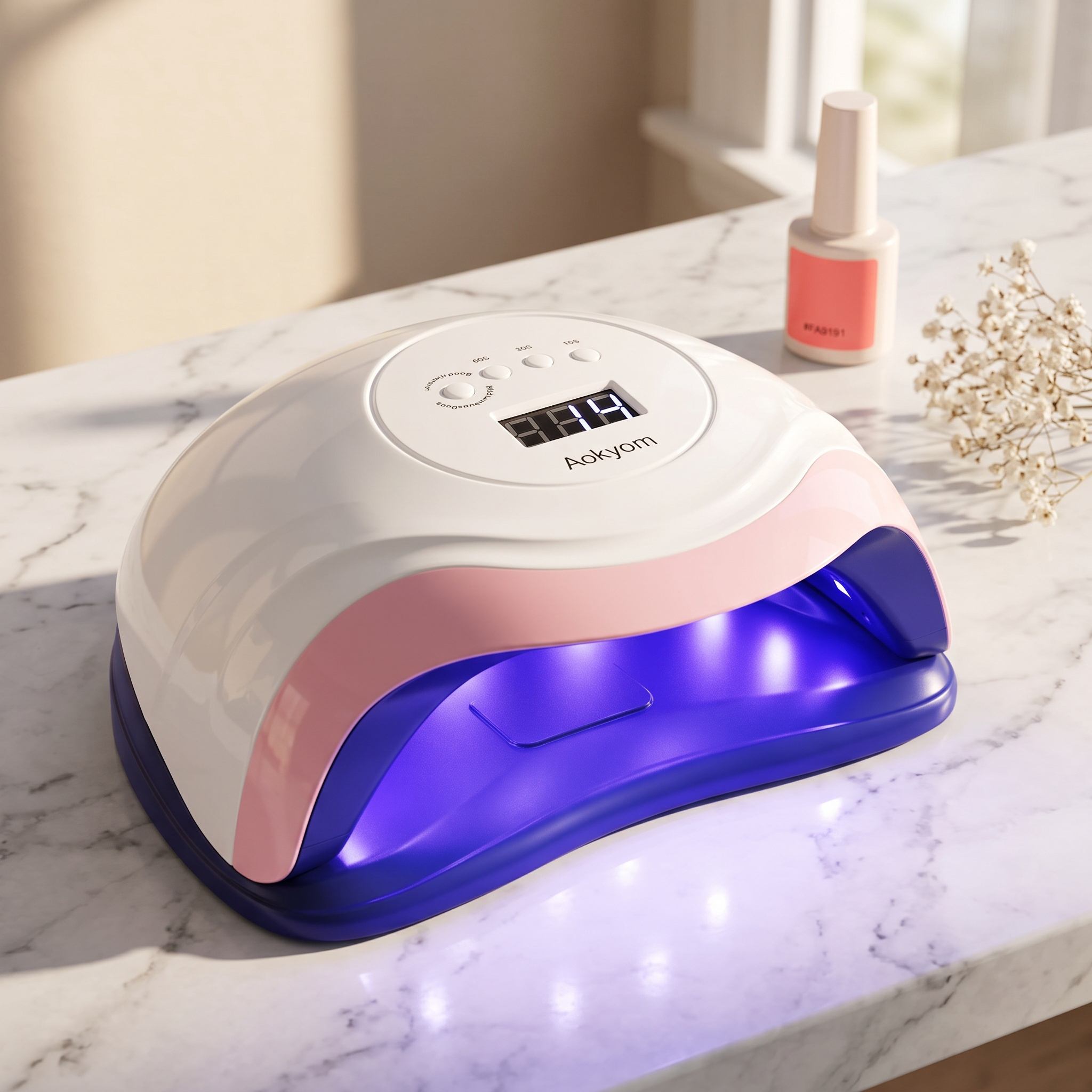 Image of 168w Uv Led Nail Lamp, 38 Beads Dual Wavelength 405nm Fast Gel Nail Dryer, Auto Infrared Sensor, 4 Timer Lcd Display, Portable Detachable Base Manicure Lamp For All Gels