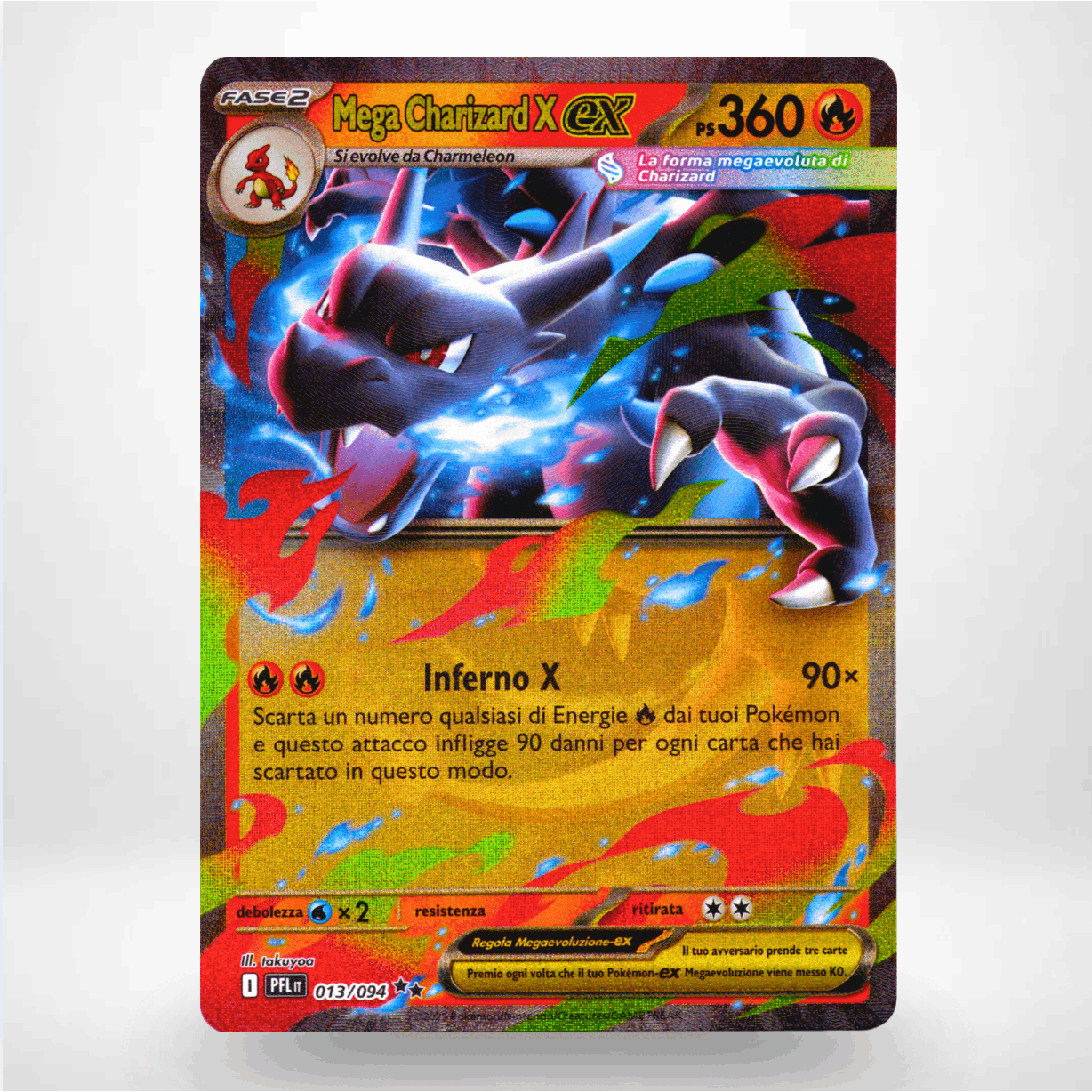 TEMU Carta Mega Charizard X ex 013/094 - Megaevoluzione - Versione Italiana - Rarit� - Carta Ufficiale TCG