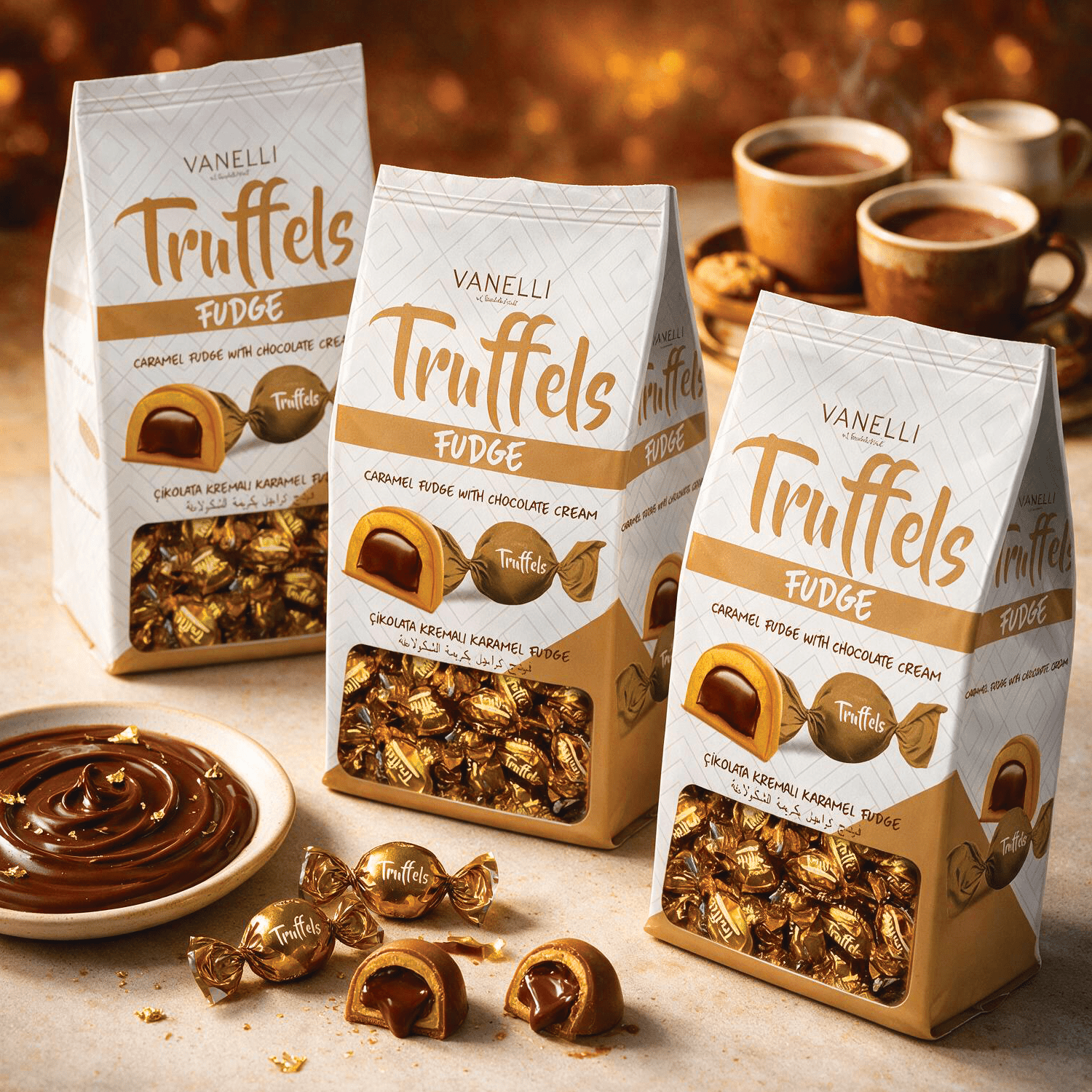 3-pack Vanelli Truffle Fudge – Caramel Fudge With Chocolate Cream Filling (3x150g)