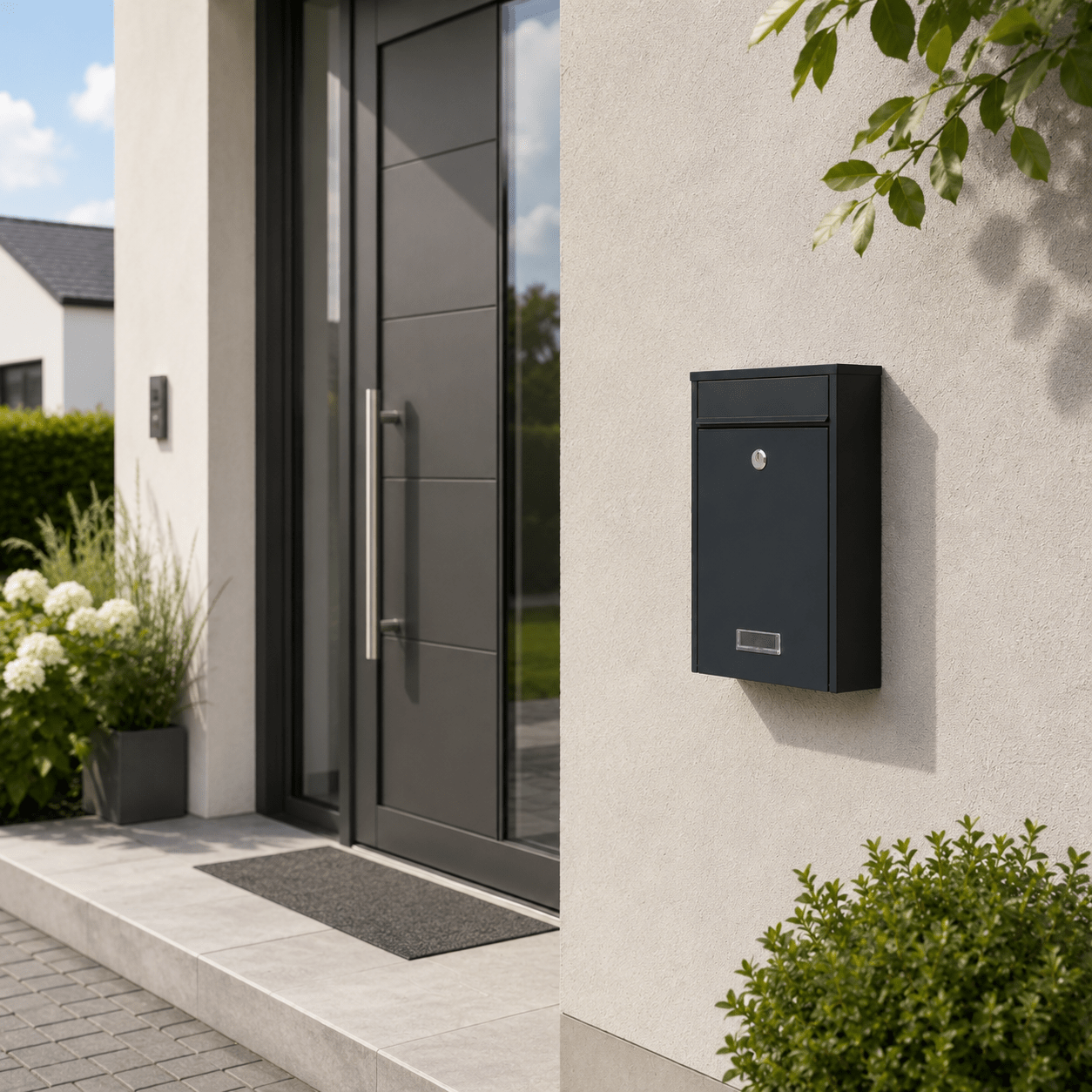 Image of Narrow Mini Mailbox For The Wall, 30.2 × 21.5 × 7.5 Cm, , Lockable With 2 Keys