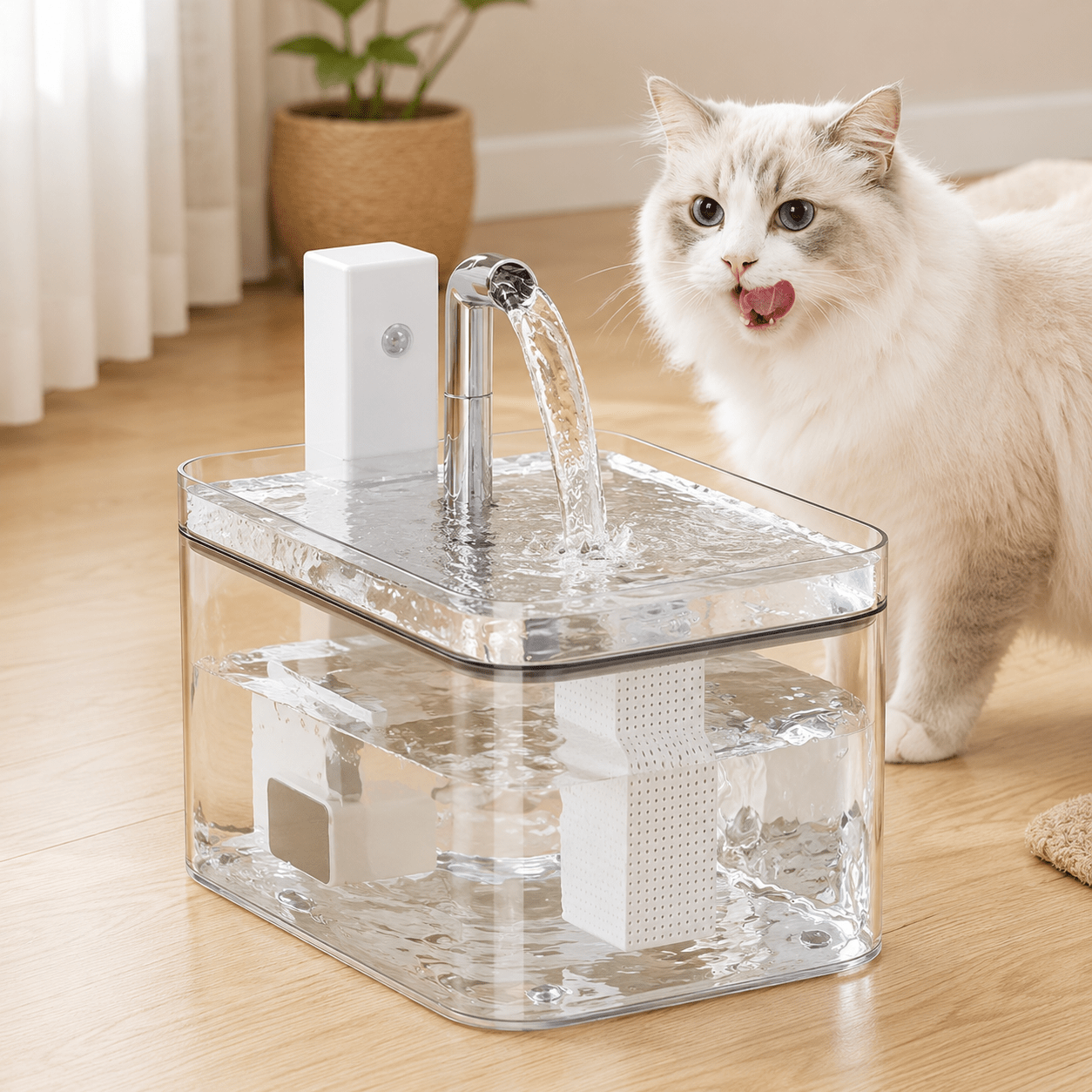 TEMU Fuente de Agua automática para perros y gatos sin descarga, fuente de agua para animales de ultra calma 1.5L / 3L para gatos perros en el