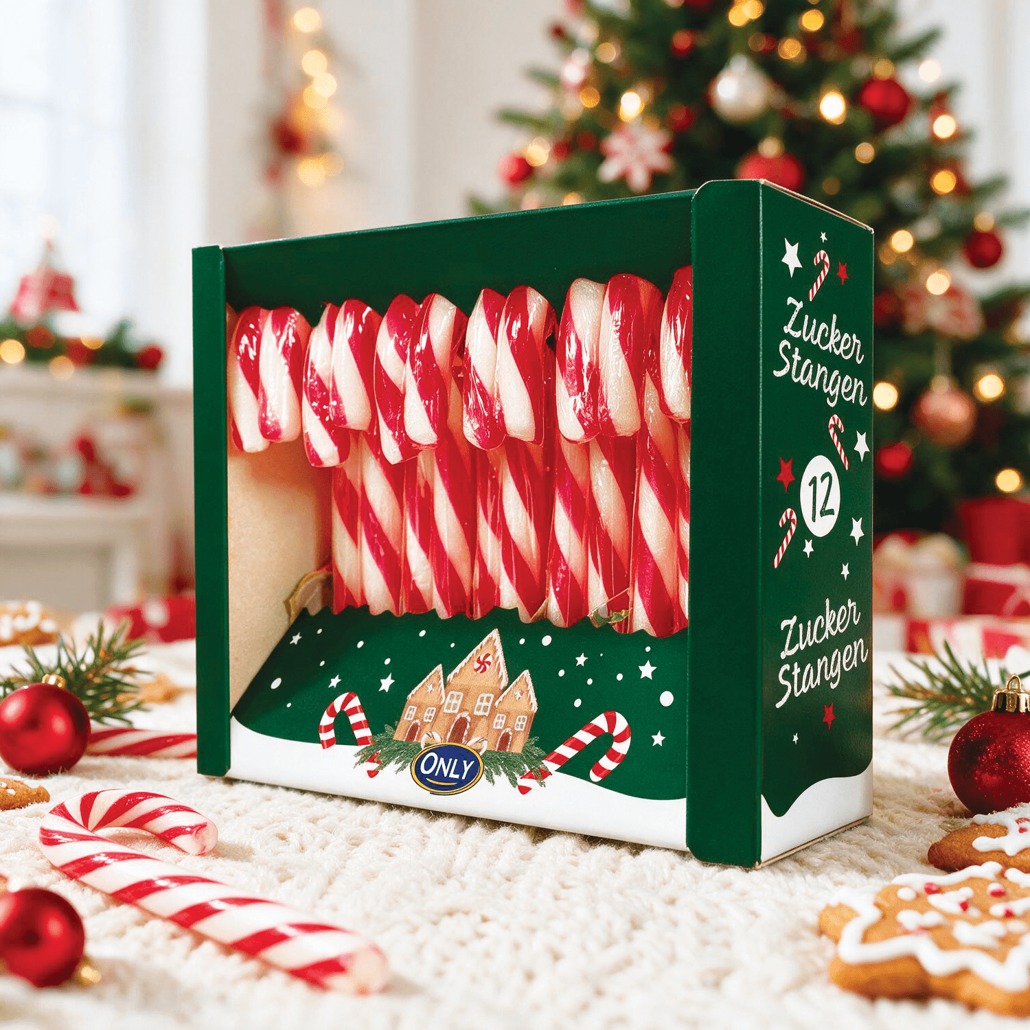 Individually Wrapped Candy Canes 144g (12x12g) - Christmas Gets Colorful And Sweet | Ideal For Decorating And Snacking!