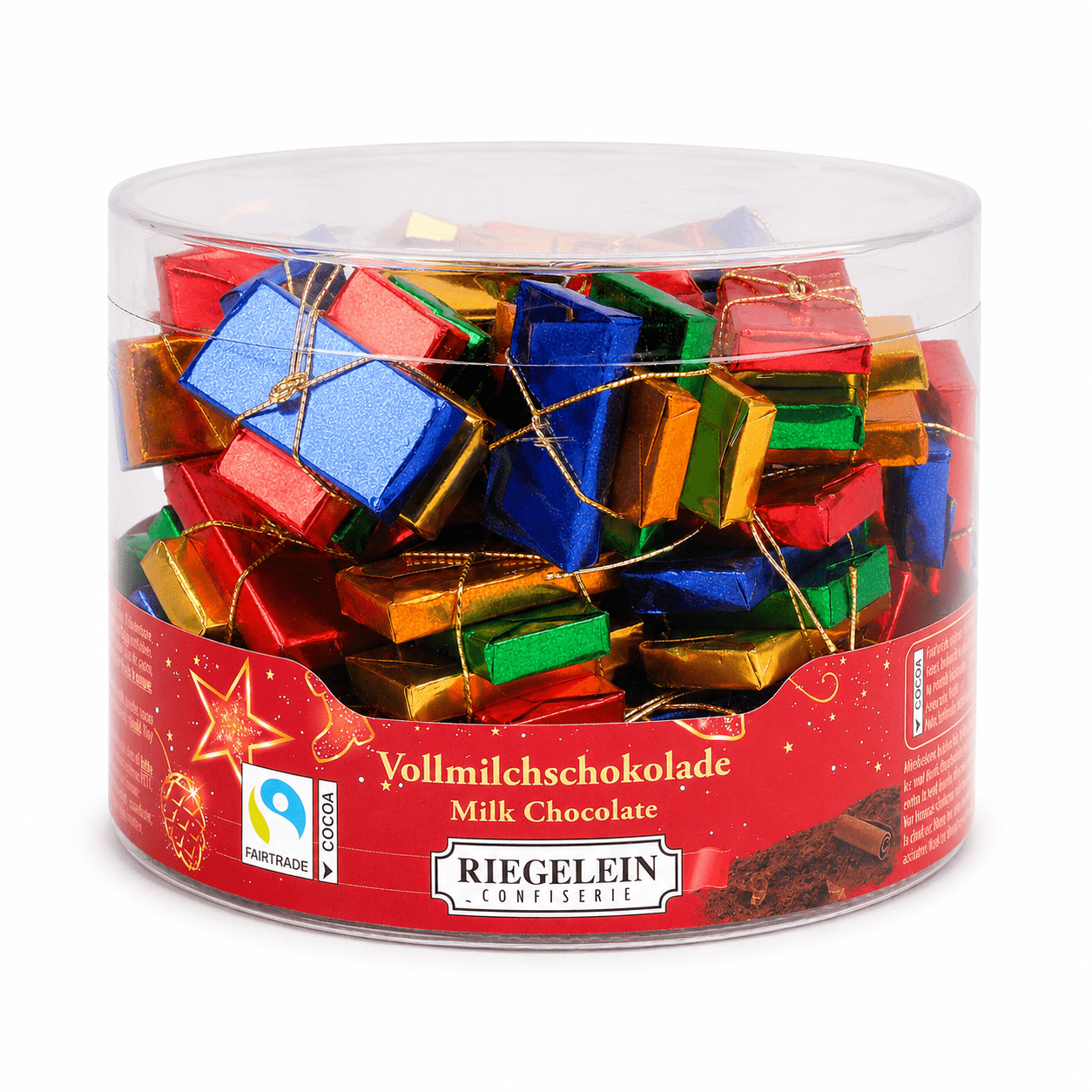 Image of Riegelein Milk Chocolate Gift Pack 282 G - Napolitains – Colorful Mini Chocolate Gifts – Fairtrade Cocoa – Christmas Treat For Gifting & Decorating