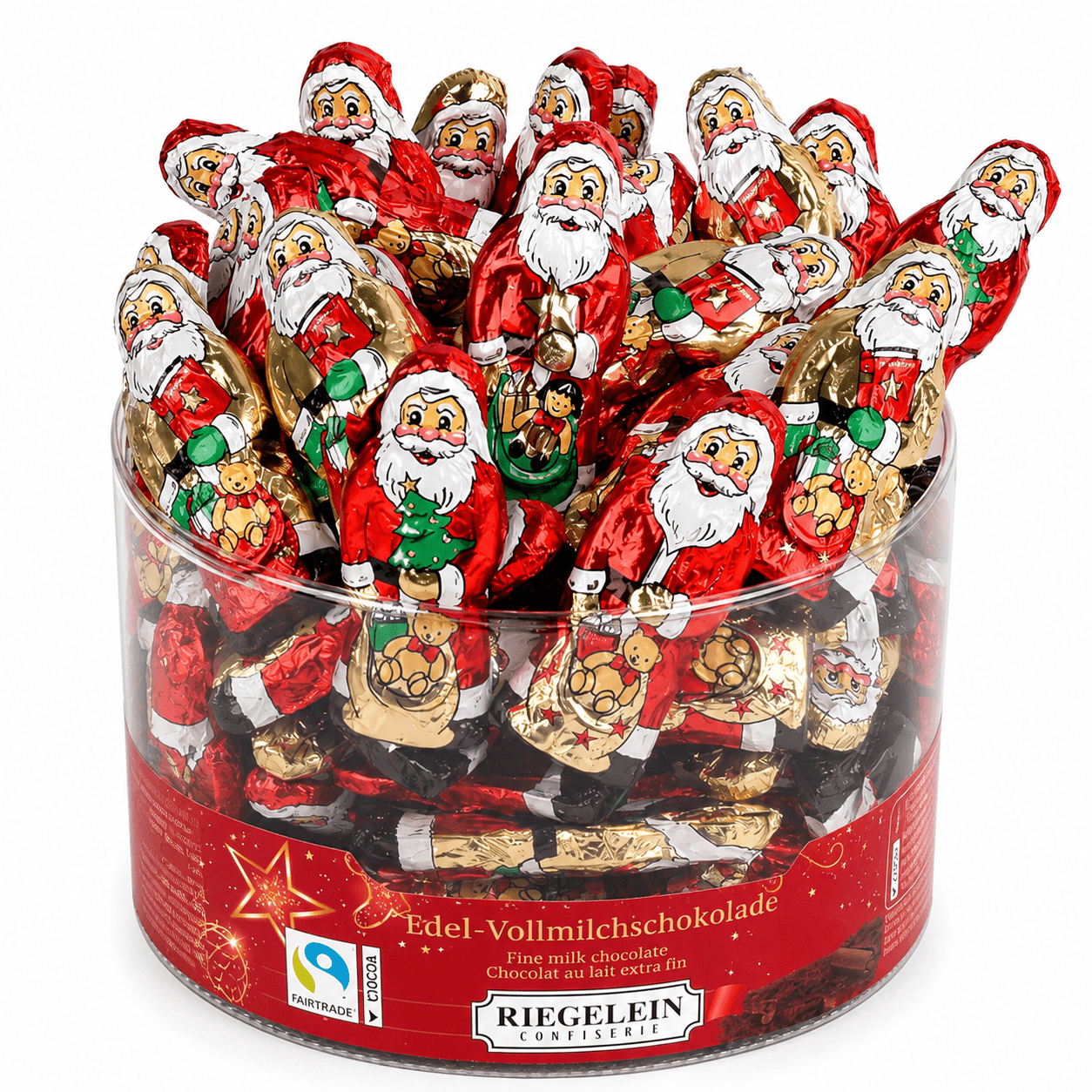Image of Riegelein Chocolate Christmas Men 525 G – Premium Milk Chocolate – Fairtrade Cocoa – Individually Wrapped Christmas Figures – Ideal For Advent, St. Nicholas & Christmas