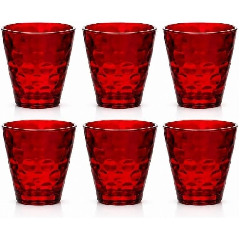 TEMU Ensemble de 6 verres de Noël rouges Cecaro Group, 250 ml, pour eau et cocktails