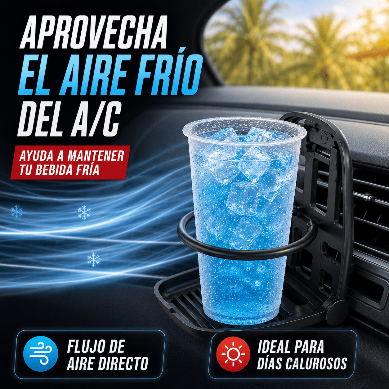 TEMU Portavasos Plegable para Coche, Soporte de Bebidas para Rejilla de Ventilación, Organizador Compacto para Vasos, Botellas y Latas, Accesorio