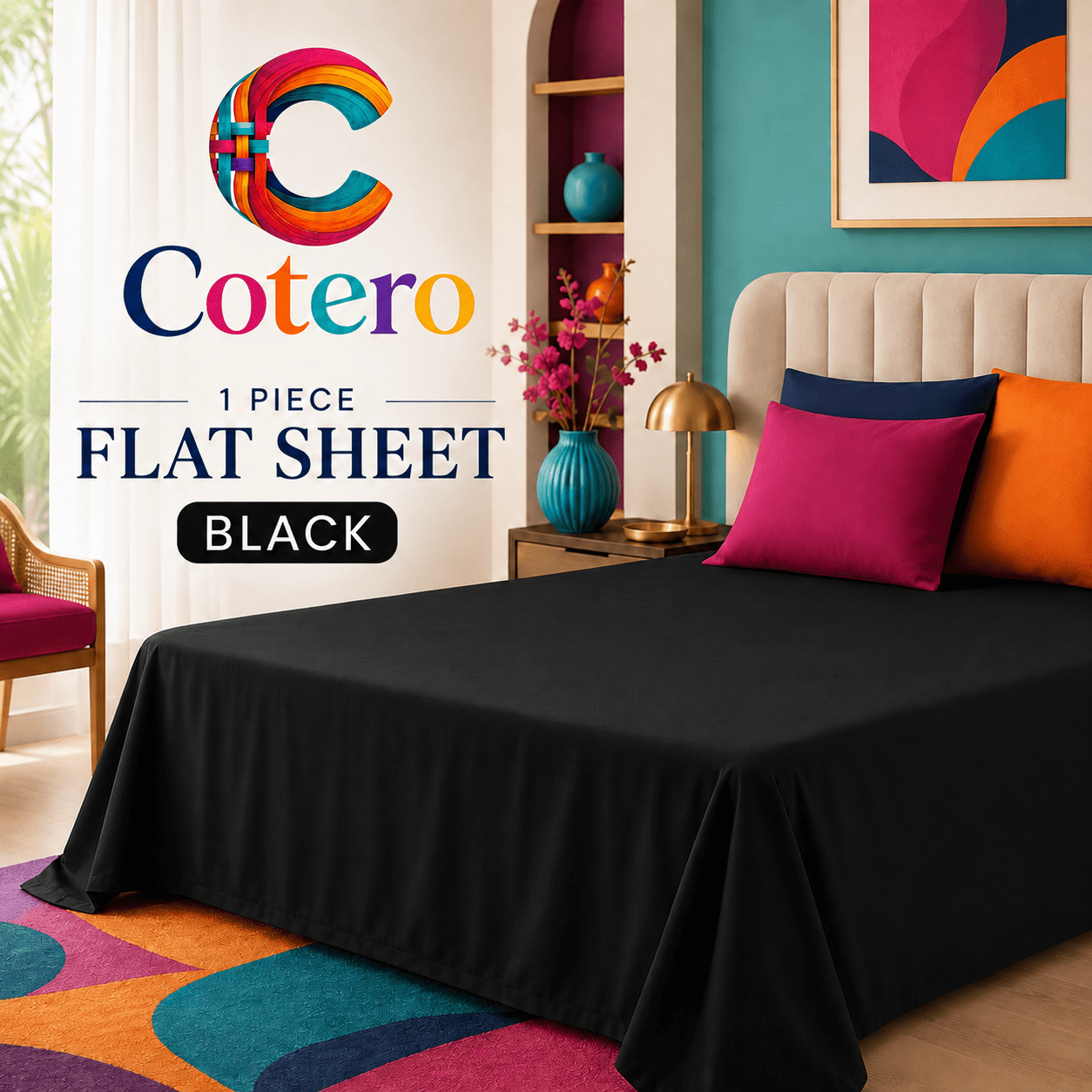 TEMU 1pc Flat Bed Sheet – Easy-care Bedding In Multiple Colours And Uk Sizes
