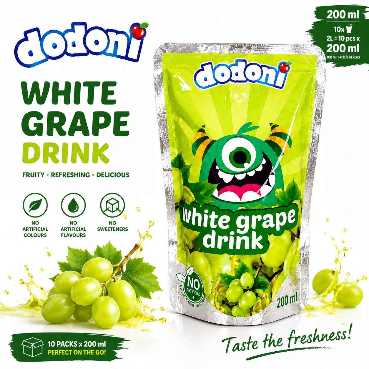 Image of Dodoni Drink White Grape 200ml X 10