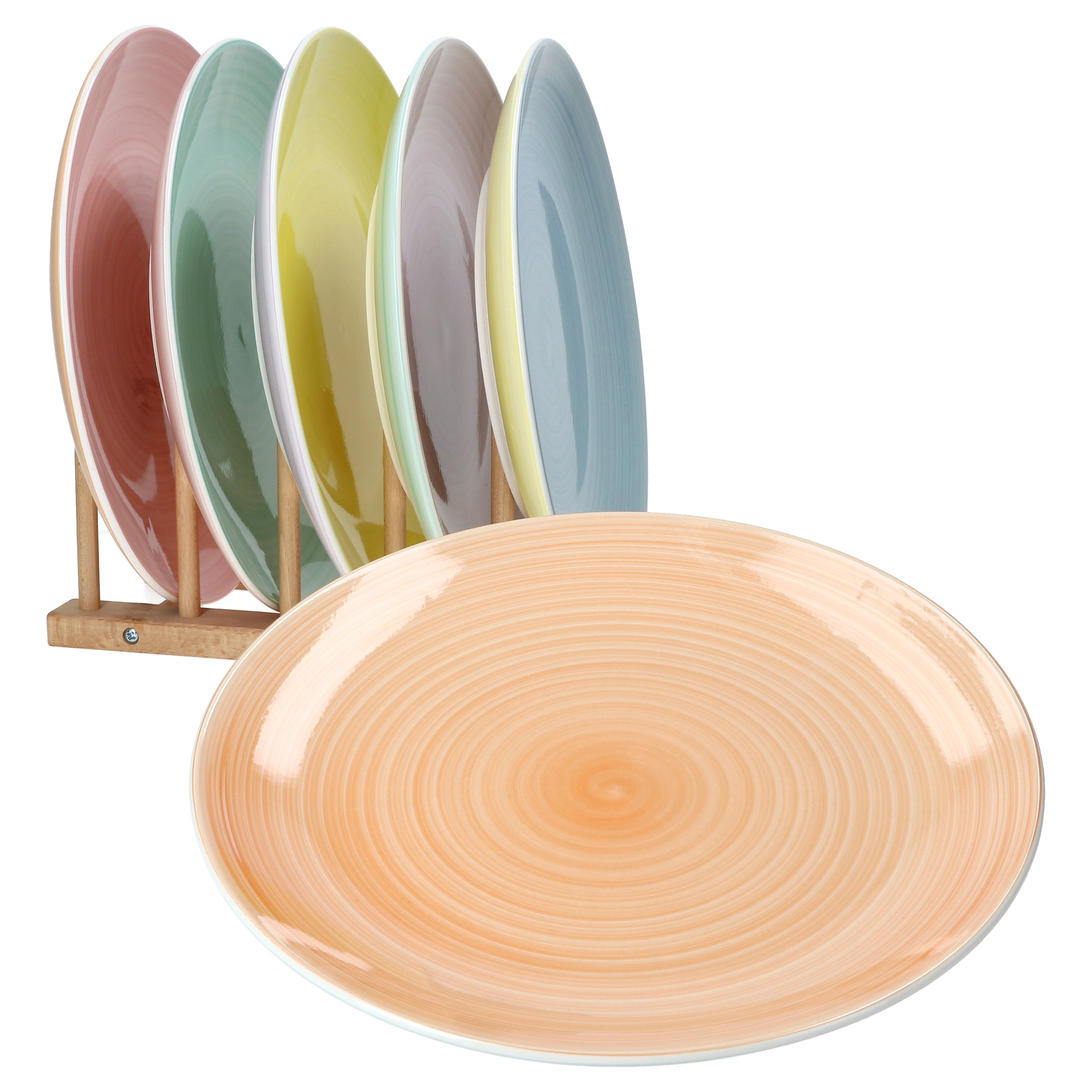 6-piece Stoneware Dinner Plate Set For 6 People - 24326239