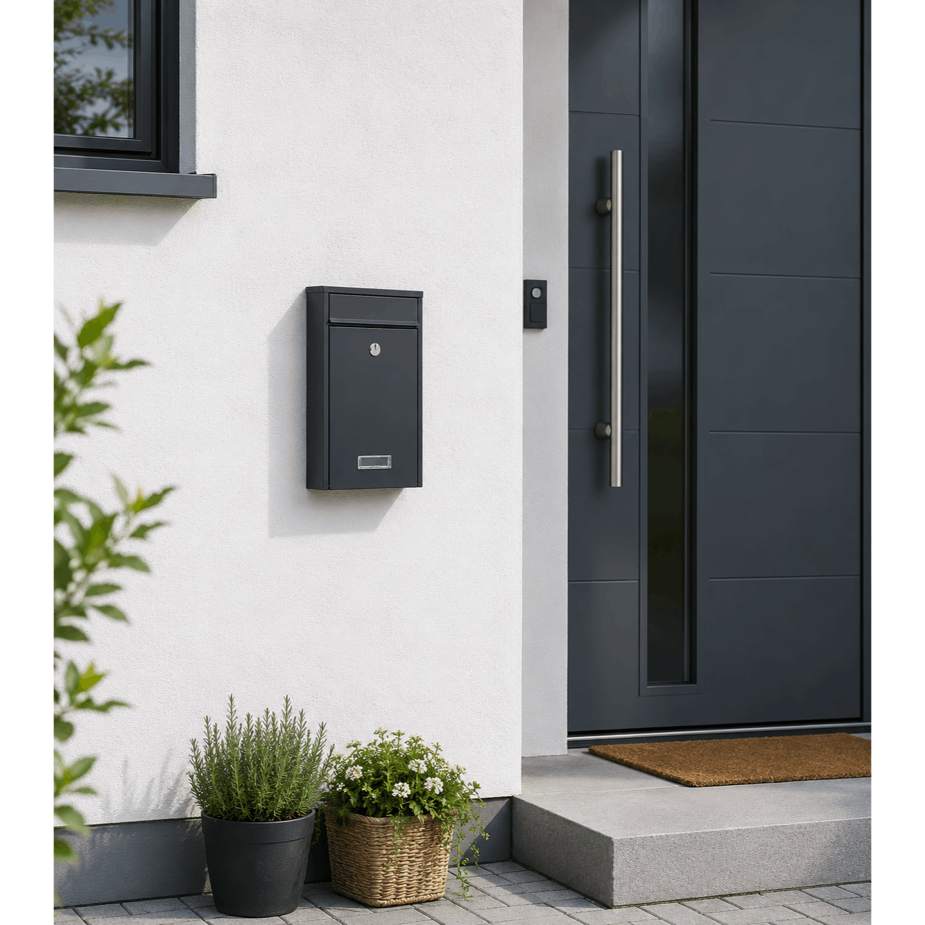 Image of Mini Wall-mounted Mailbox, , 30.2 × 21.5 × 7.5 Cm, With Lock, 2 Keys, For Letters Up To Din B5