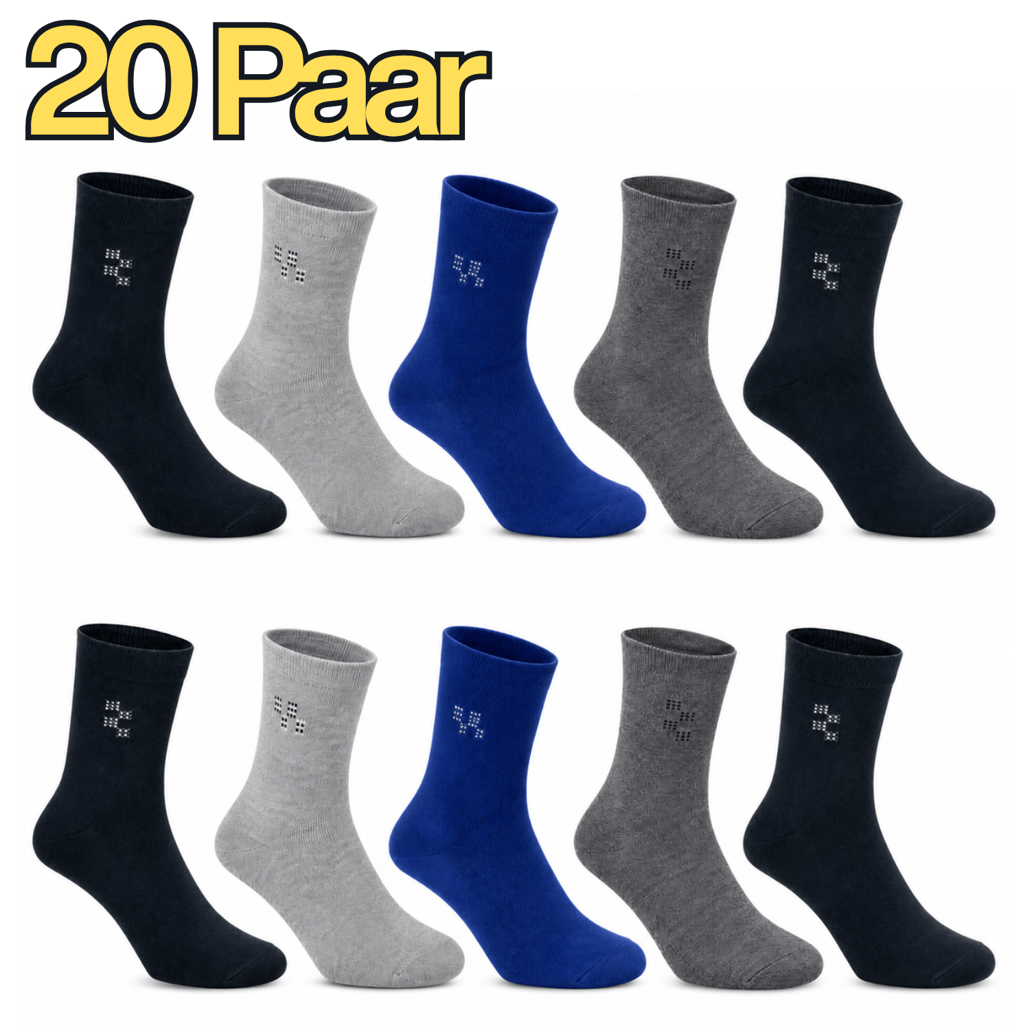 Image of 10/20 Pairs Of Men's Socks Pack | 95% | Sizes 39-42 & 43-46