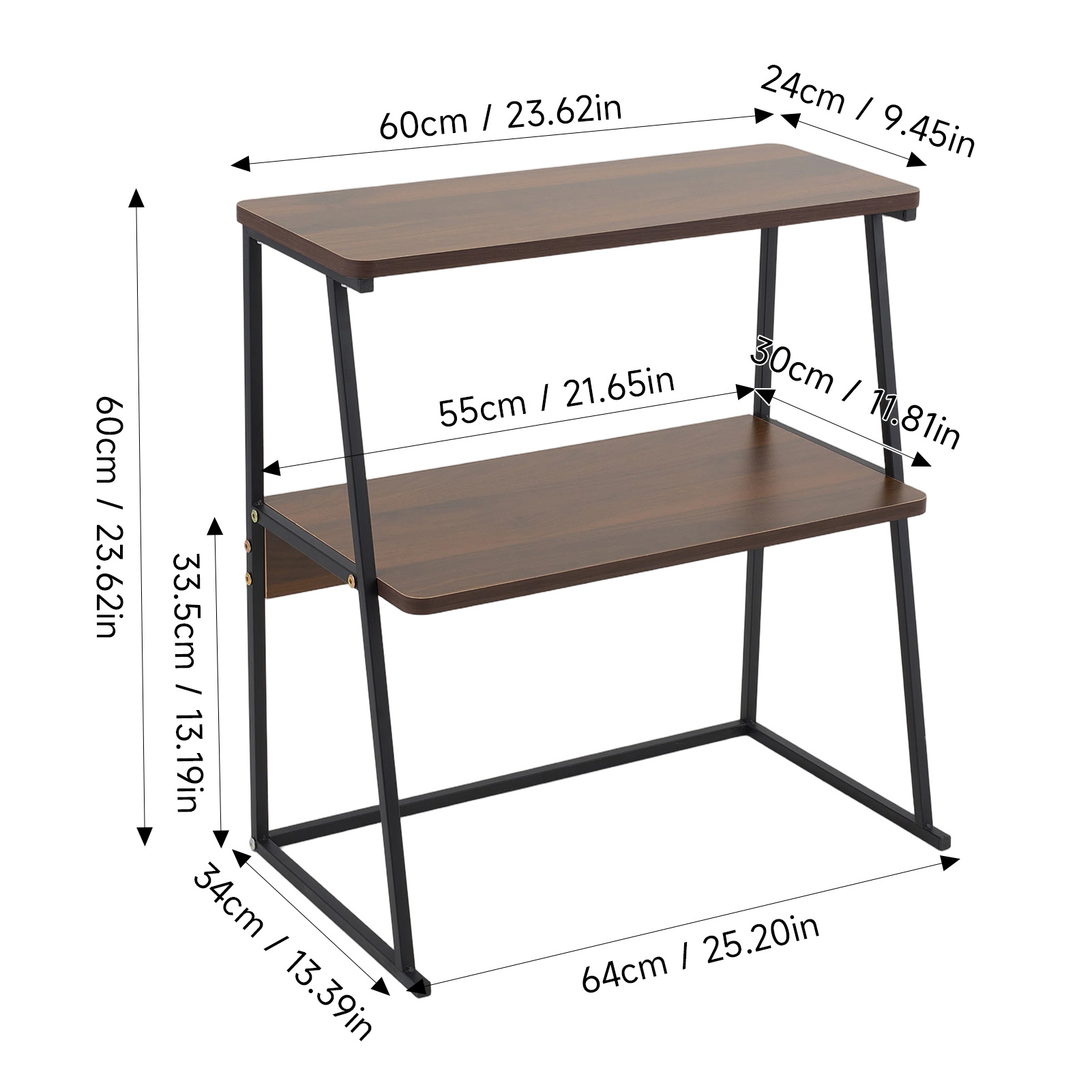 Three-Tier Desktop Storage Rack and Bookshelf
