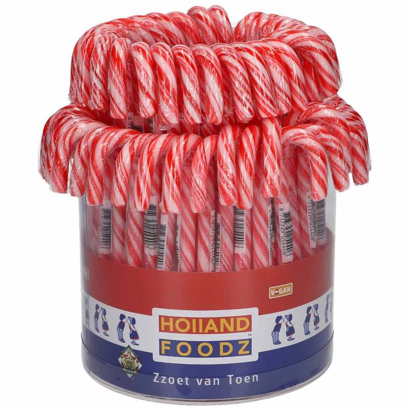 Image of Holland Foodz Lollipops 12cm Red-white 72pcs