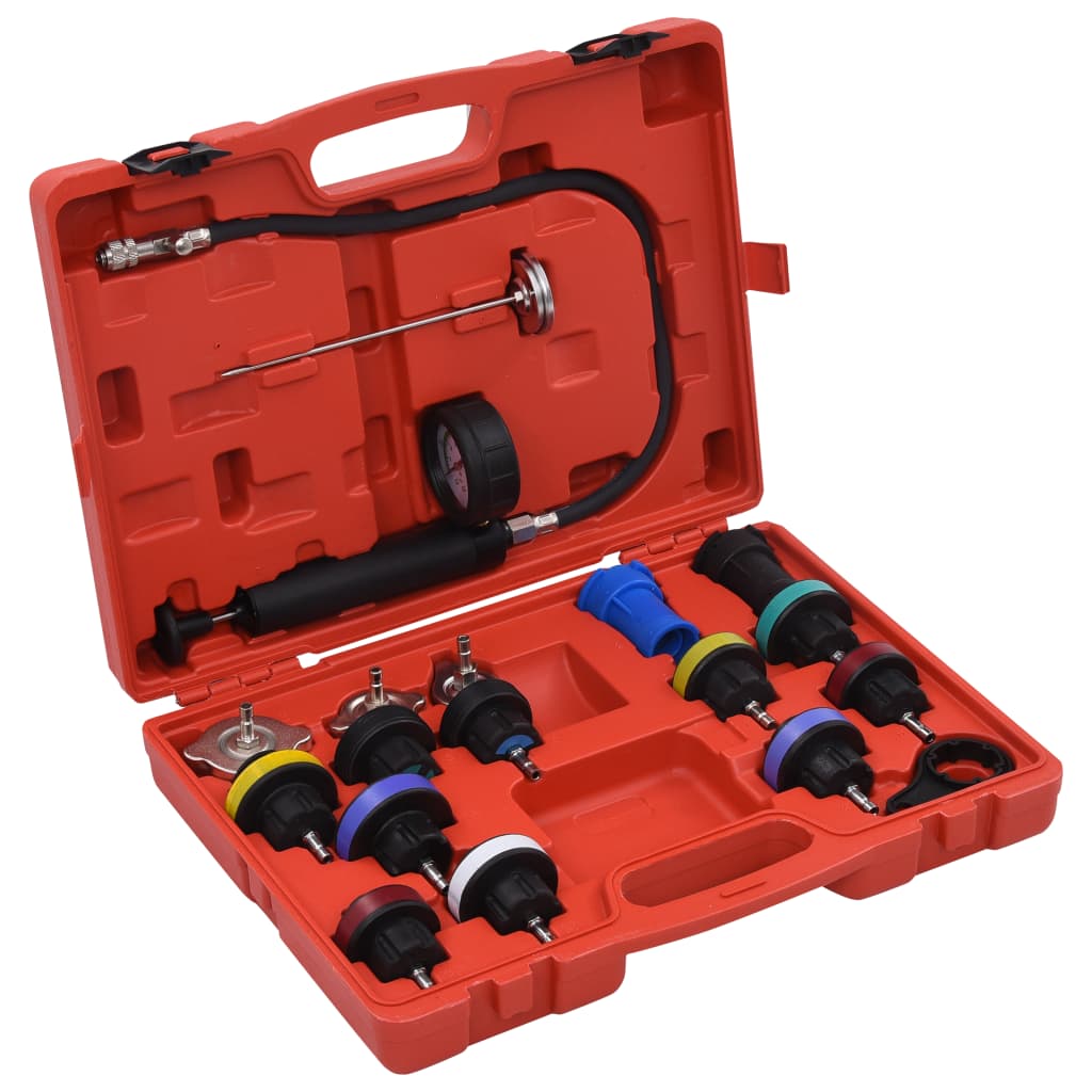 Cooling System Test Device Tester Refrigerant Pump Cooler Pressure Tester Tool Vacuum Pressure Tester With 18pcs Plastic Case