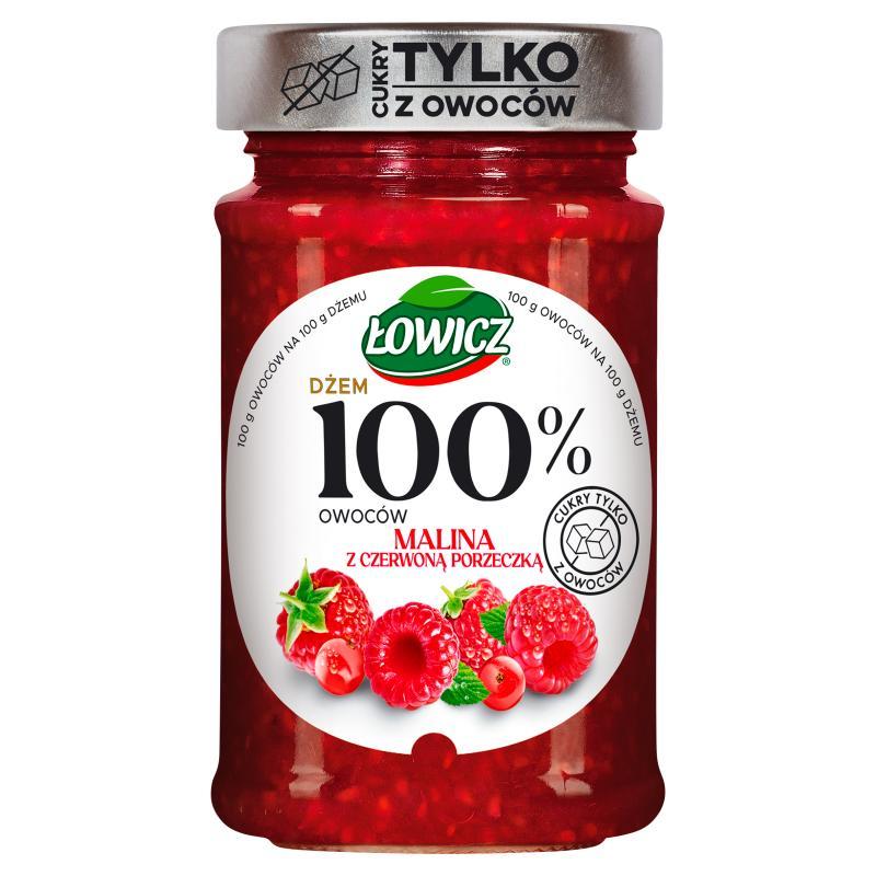 Łowicz Jam 100% Raspberry With Red Currant, 210 G
