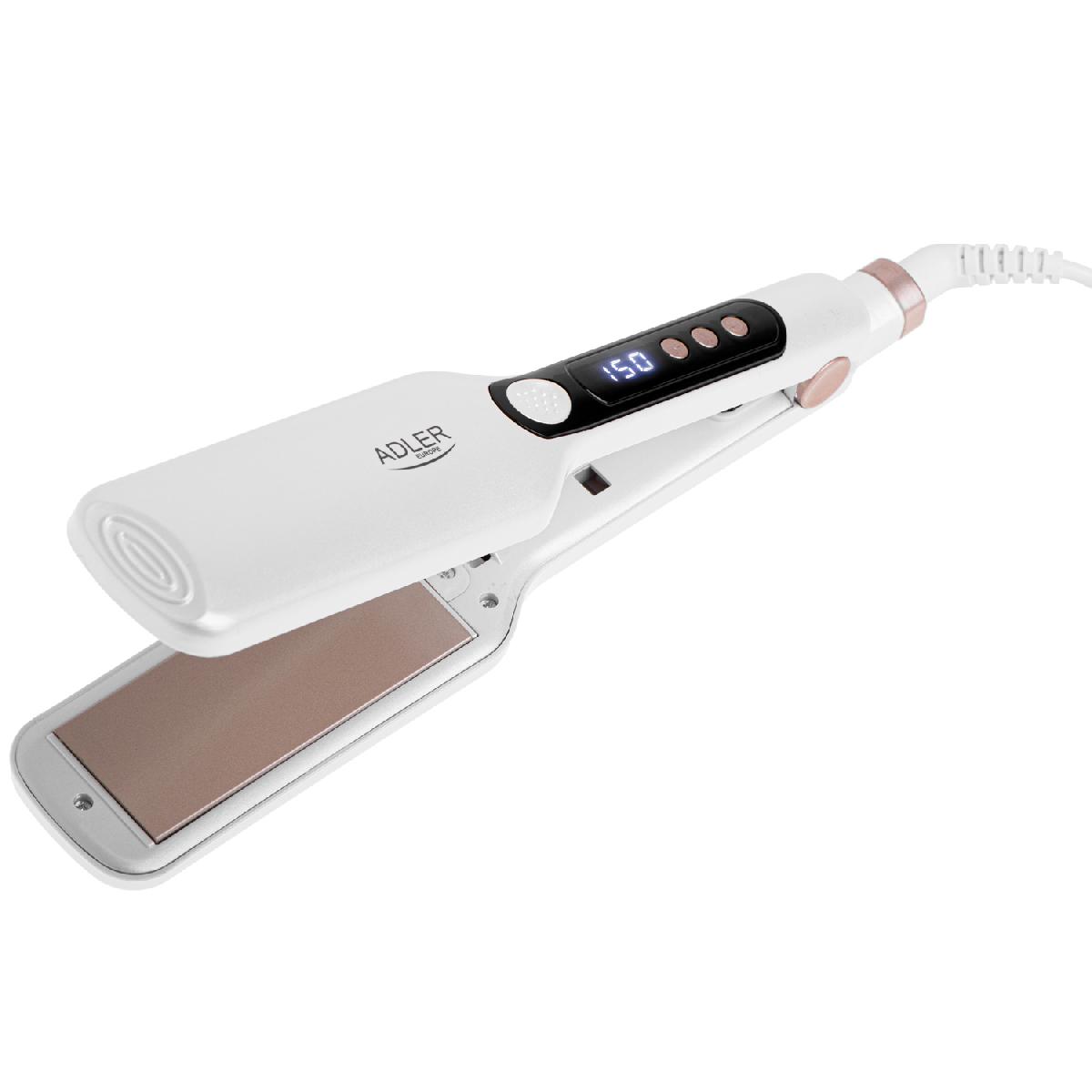 Adler Hair Straightener, Wide 4.1 Cm X 10.6 Cm, Lcd Display, 7 Heat Settings, Ceramic Plates, Ad 2325