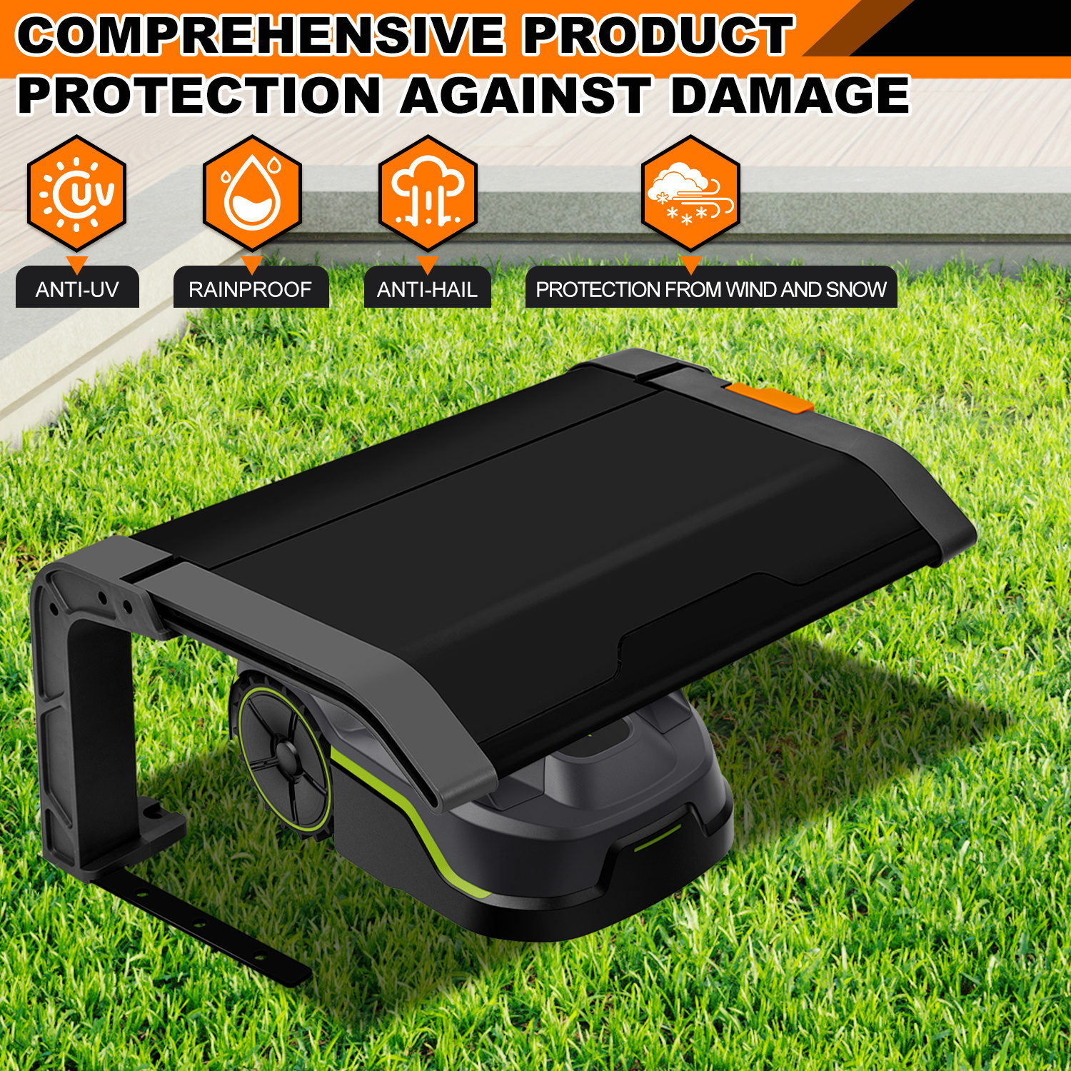 Garage Per Robot Tagliaerba - Copertura Antipioggia E UV, Acciaio Zincato, Con Fioriera