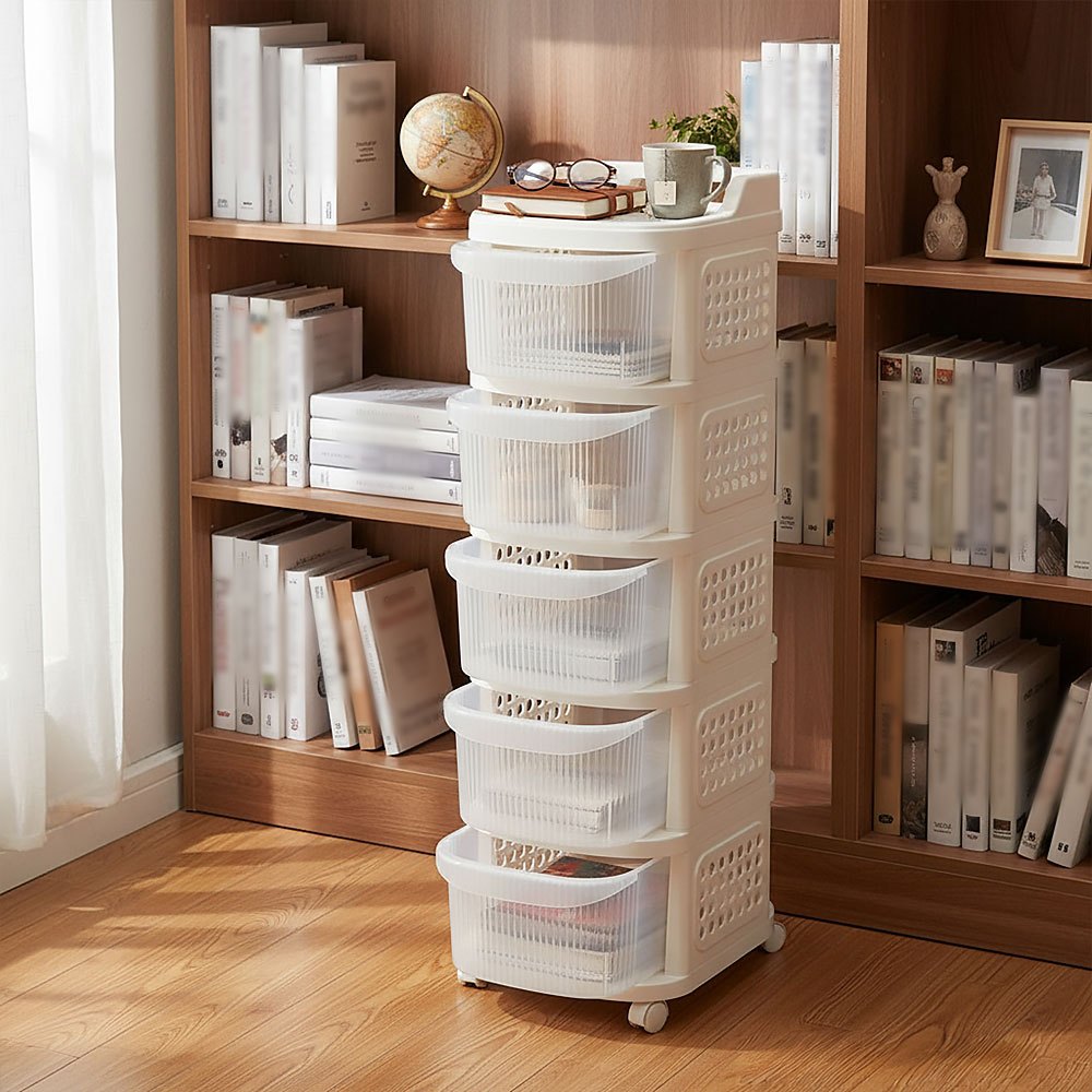 5 Layers Multipurpose Rolling Plastic Drawer Storage Cabinet
