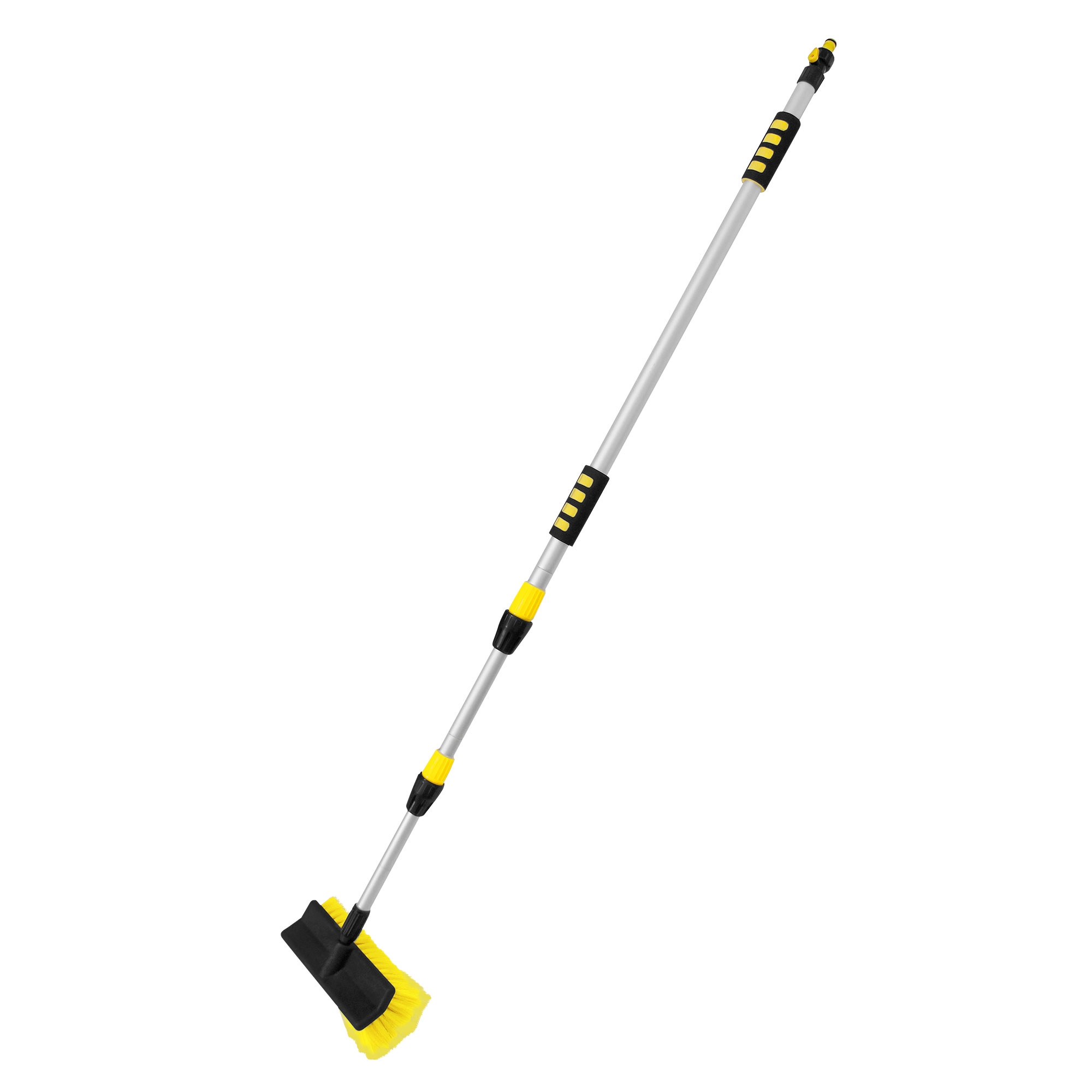 Image of Ecd Germany Telescopic Car Wash Brush With 130-300 Cm Extendable Handle, Switch, Soft Bristles, Aluminum Car Wash Brush For Rv, Truck, Vehicle, Boat, Long-handle Cleaning Brush