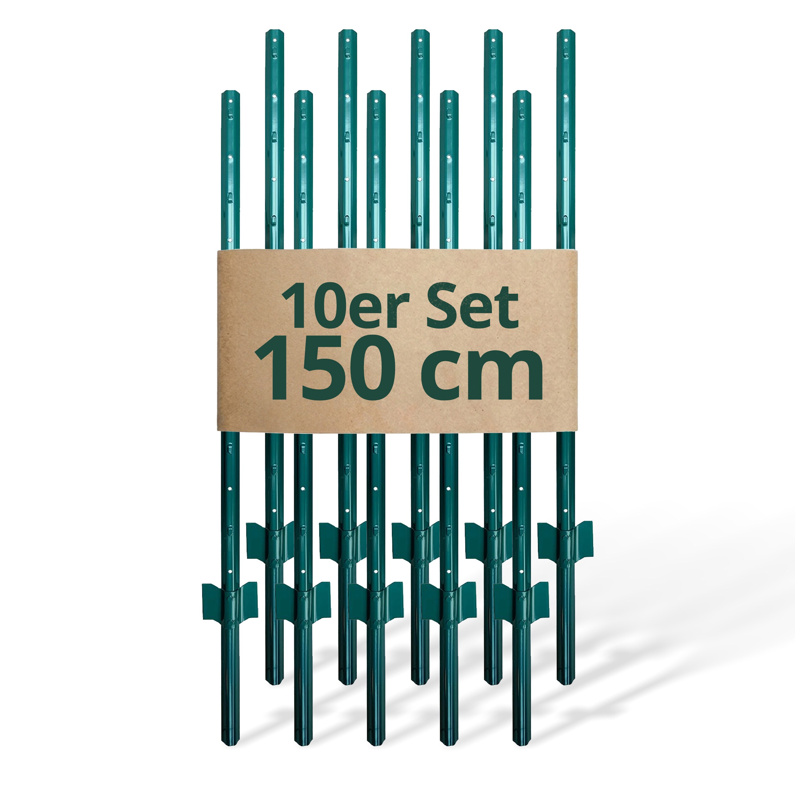 10 X Green Fence Posts - 150 Cm
