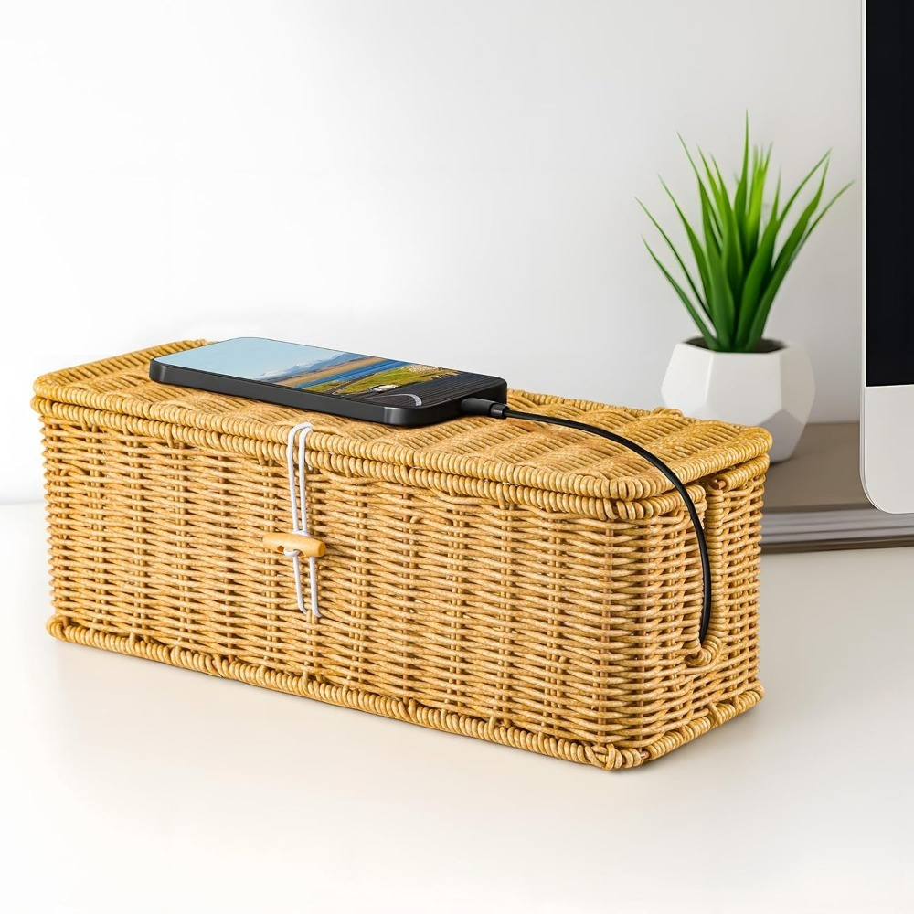 2pc Under Desk Cable Organizer Box for Home Office