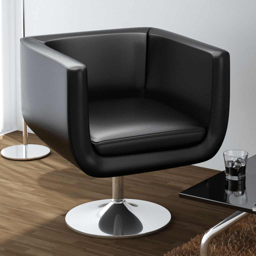 Vidaxl Lounge Armchair Club Chair Bar Stool Swivel Chair Cocktail Chair Spinning Chair Black