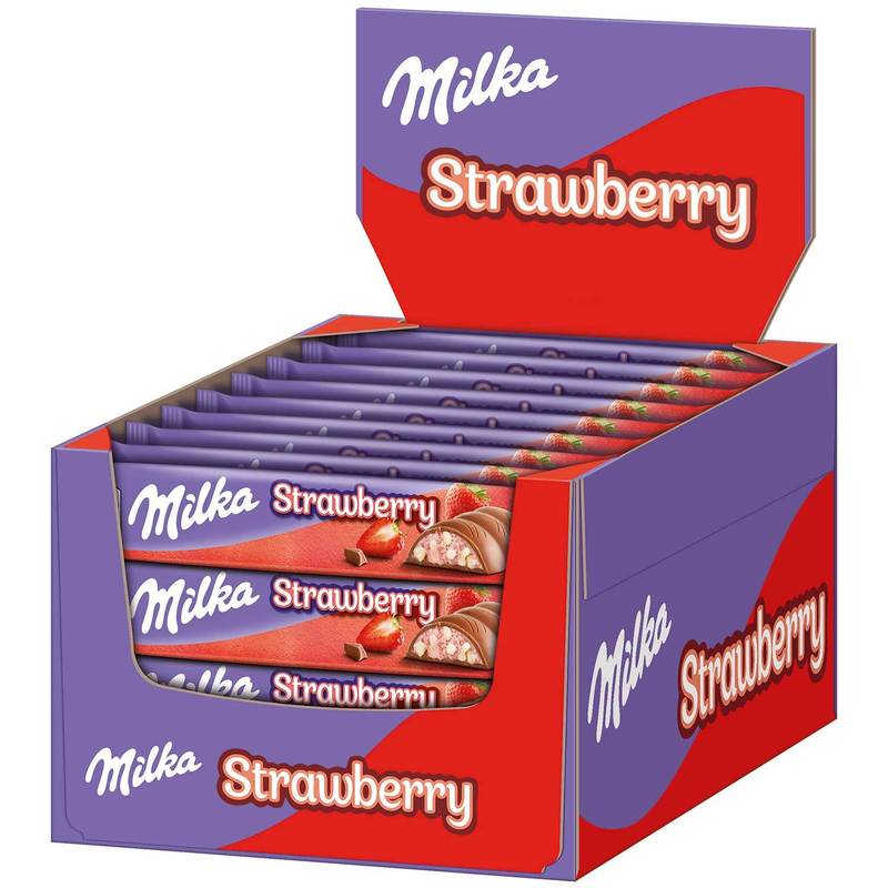 Image of Milka Strawberry Chocolate Bar, 36 X 36.5g