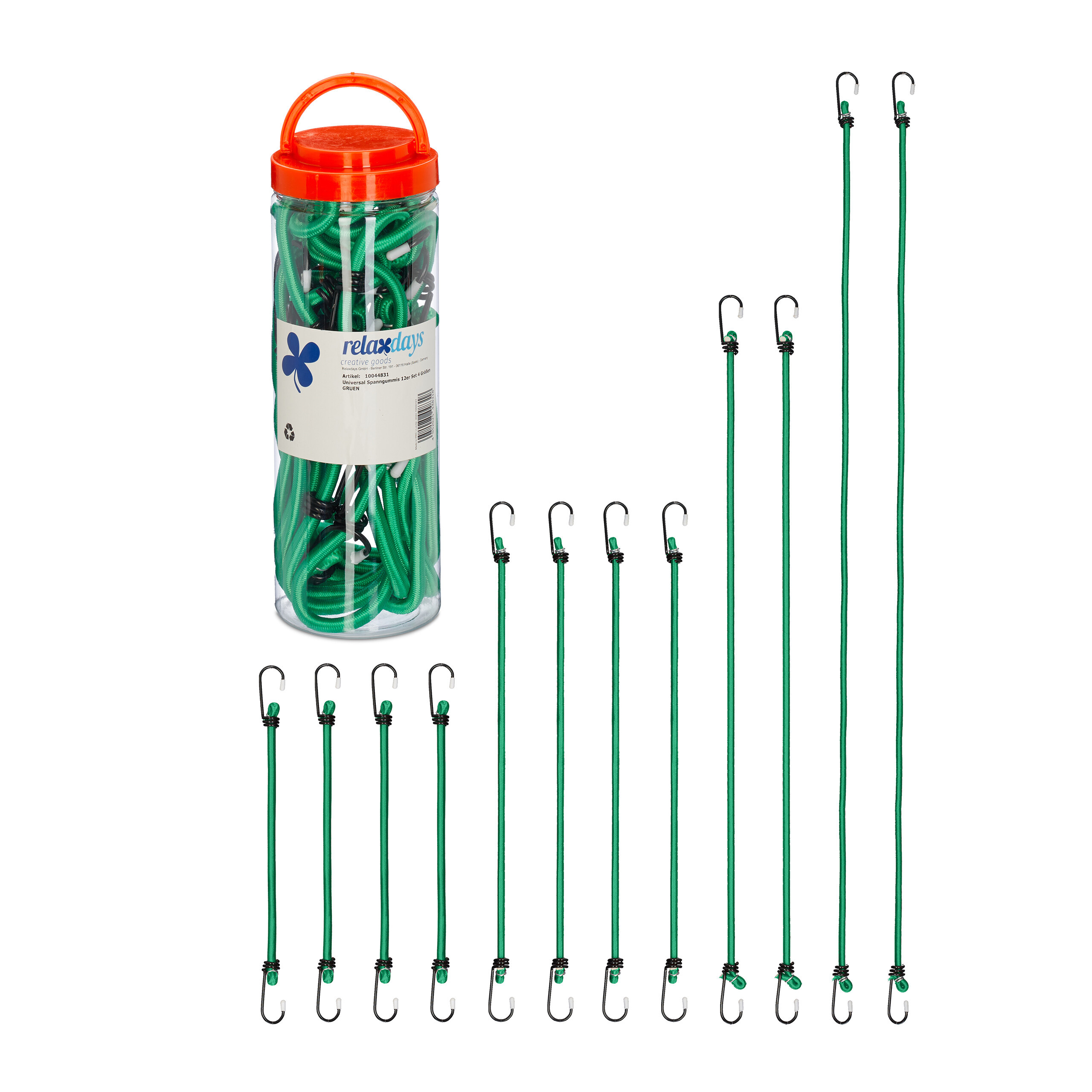 Image of 24-piece Green Bungee Cord Set