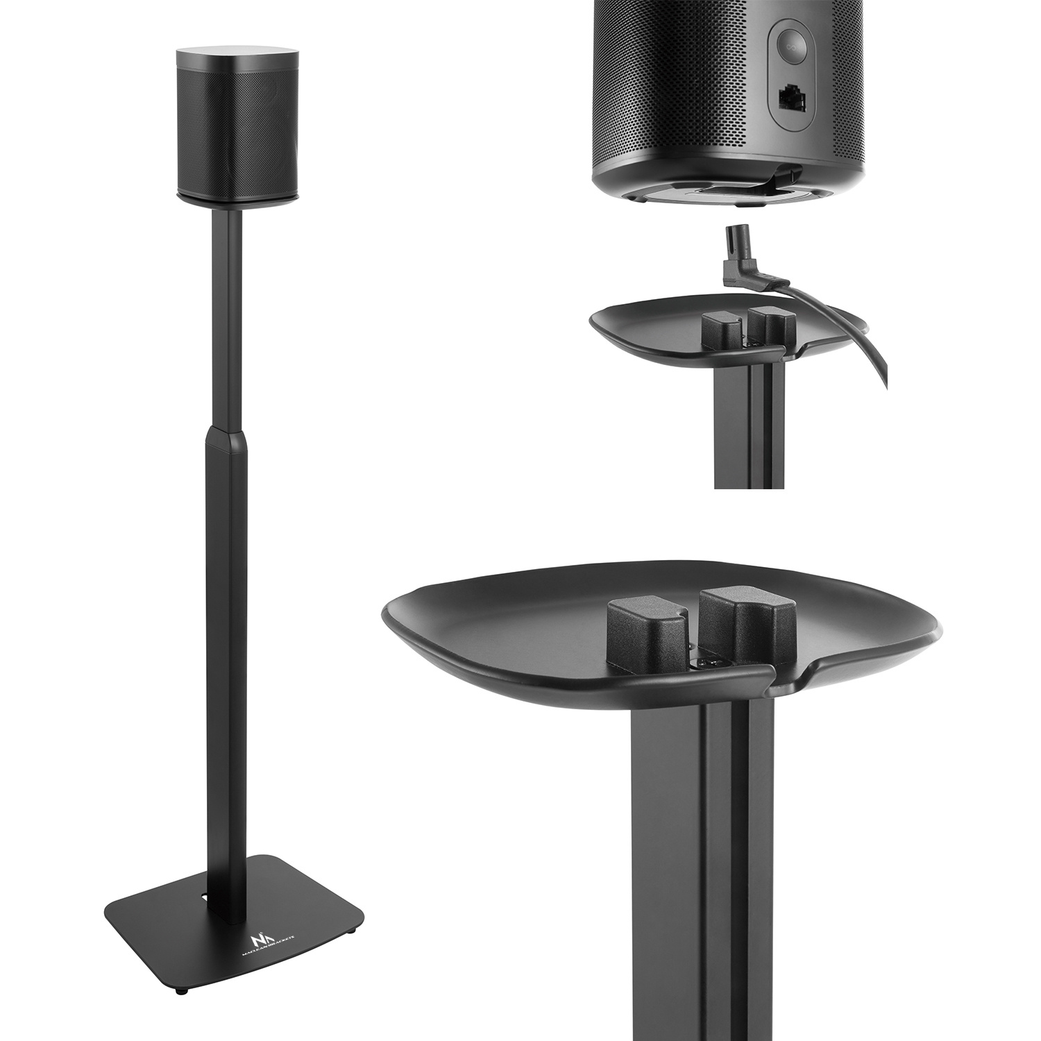 Universal Floor Stand For 1 Sl Speakers By Maclean Mc-896