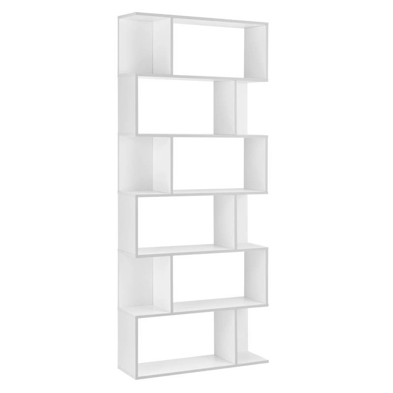 Bookshelf With 6 Shelves, 192 X 80 X 24 Cm, Room Divider, Standing Shelf, 8kg Per Shelf, High Shelf, File Shelf, Storage, Office, In Colors By En.casa