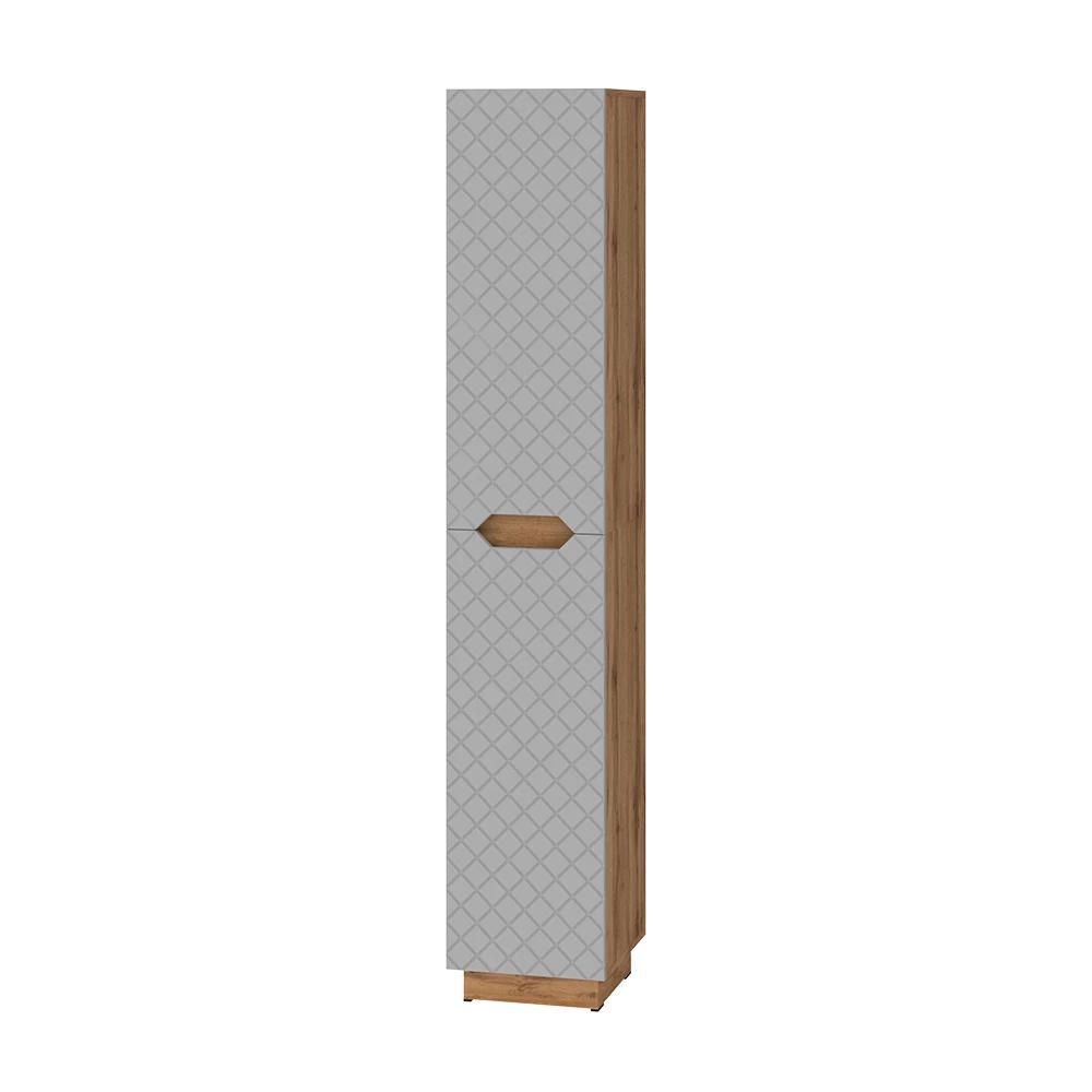Image of Grey 33 X 186 Cm Bathroom Cabinet With 2 Doors, The Tall Bathroom Cabinet Narrow Bathroom Cabinet, Bathroom Furniture, 16 Mm Chipboard