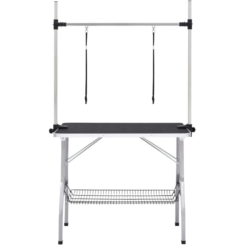 Image of Foldable Dog Grooming Table 90x60x76 Cm - Metal Frame, Non-slip Vinyl Plate, Storage Tray, For Small & Large Dogs