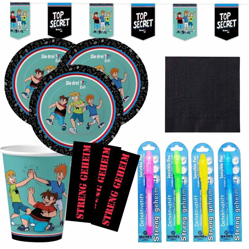 Image of Party Set 3 ??? Kids With Pens And Black Napkins