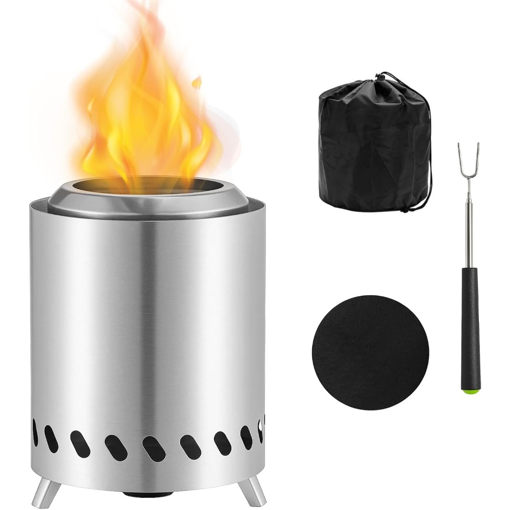 Image of Portable Stainless Steel Fireplace For Garden And Outdoor Use, Small Fireplace With Travel Bag