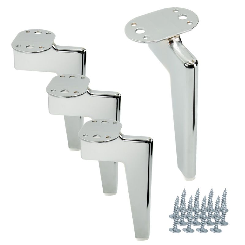 TEMU Juego de de Muebles de Loft, Plateado, 15 cm – patas de metal resistentes para mesas, sofás, cómodas y encimeras, fabricadas en metal duradero