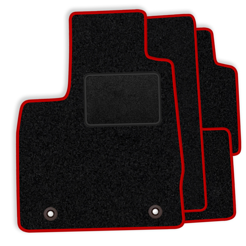 TEMU Rood - Complete Set van Velour Vloermatten voor II 2005-2012 - Rode Stiksels