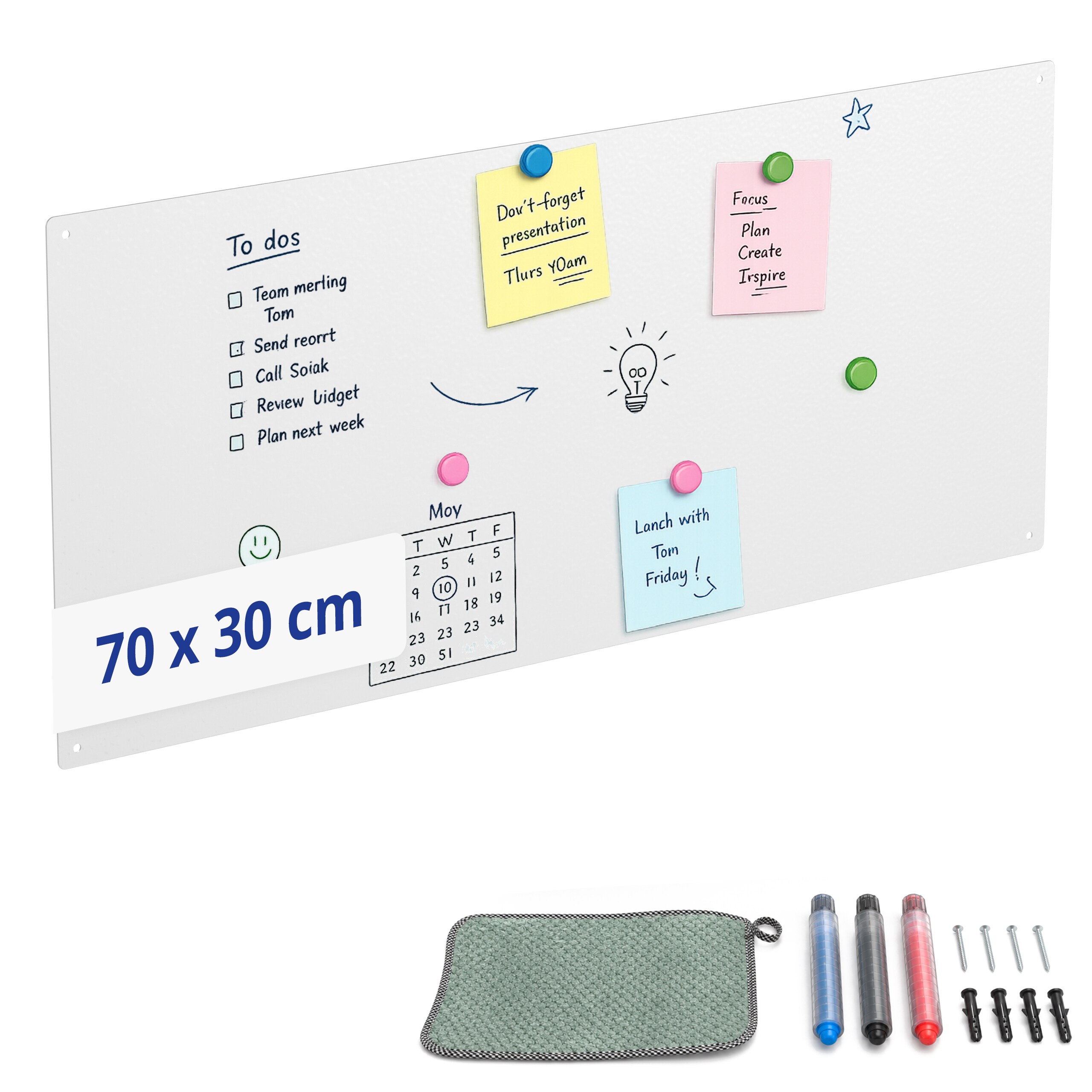 Image of White Magnetic Board - 70 X 30