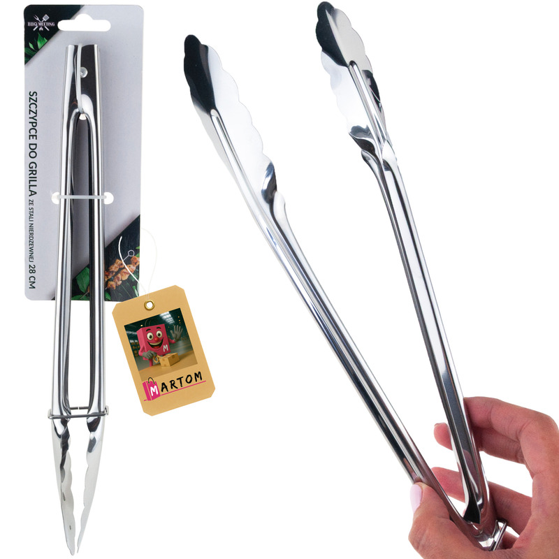Image of Stainless Steel Tongs 28cm For Cooking Steaks