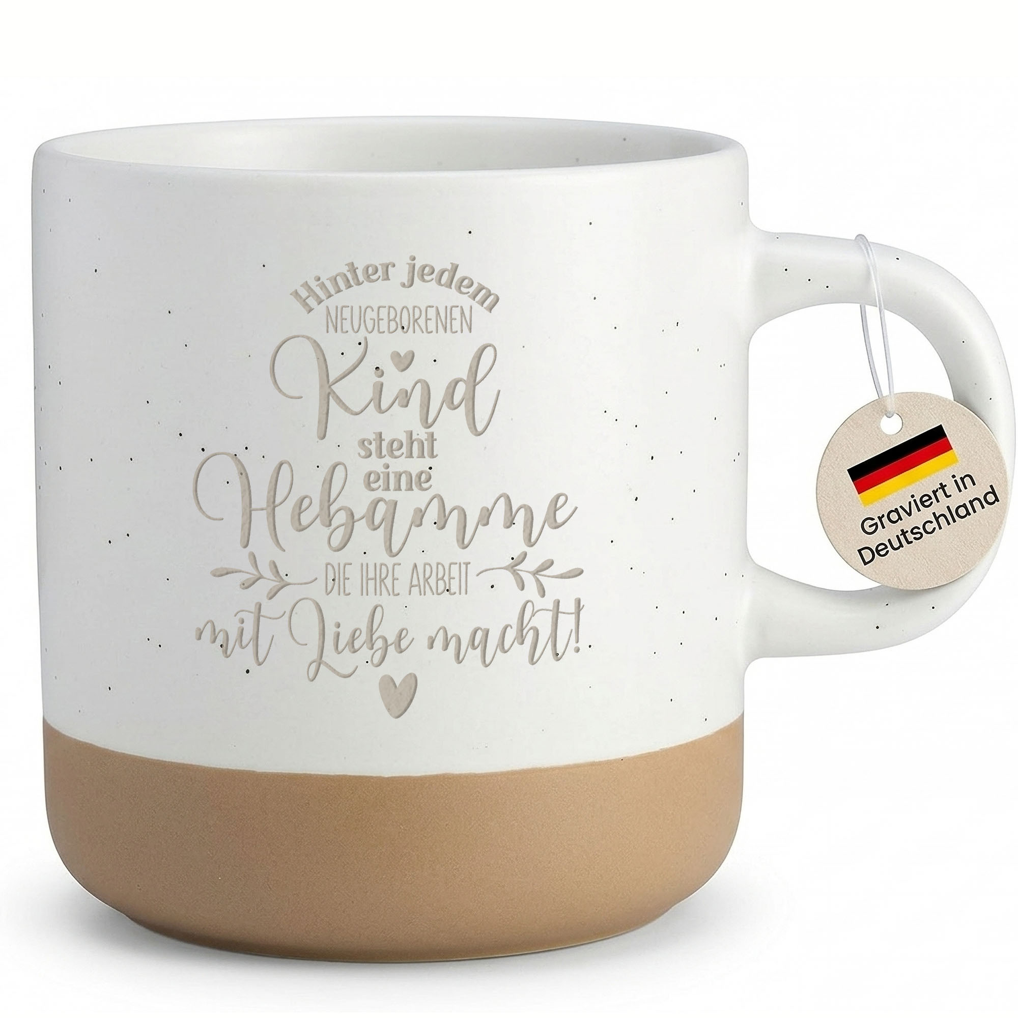 Midwife Mug Engraved With Quote "behind Newborn Child Is A Midwife" Coffee Cup Gift For Midwife Women, Farewell, Stoneware - Right Handle