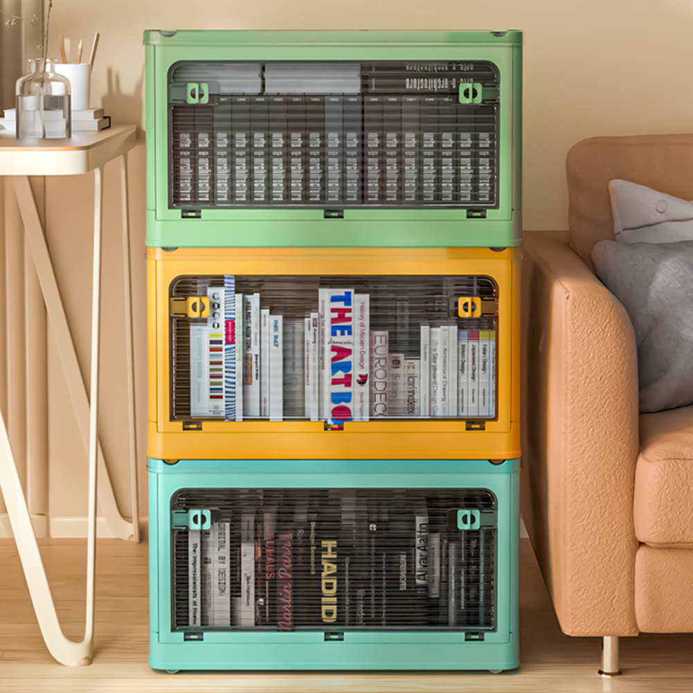 Transparent Foldable Plastic Storage Container with Detachable Wheels