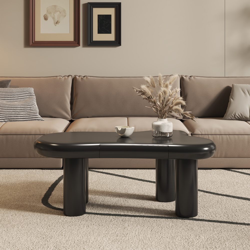 Image of Modern Cloud-shaped Coffee Table With Drawer – Elegant, Practical, Ideal For Modern & Scandinavian Style