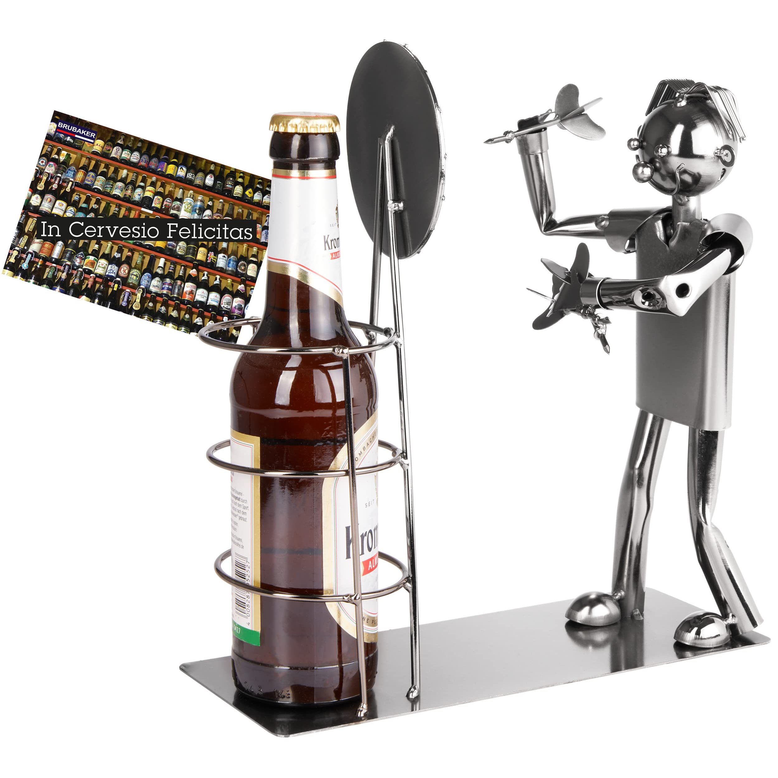 Brubaker Beer Bottle Holder Darts Championship - Metal Sculpture