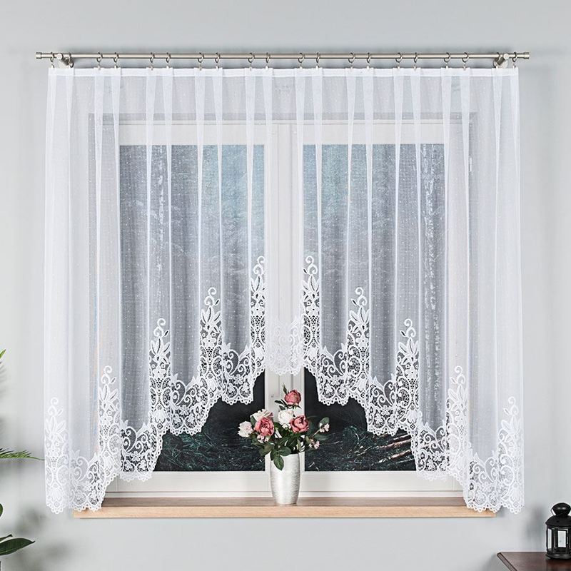 Berenika - Jacquard Curtain With A Hem At - 300x160 Cm - White