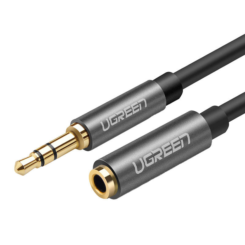 TEMU Ugreen Av118 Audio Extension Cable, 3.5mm Male Jack, 3.5mm Female Jack, 1.5m - Black, Aux Cable For Speakers, Headphones, Phones